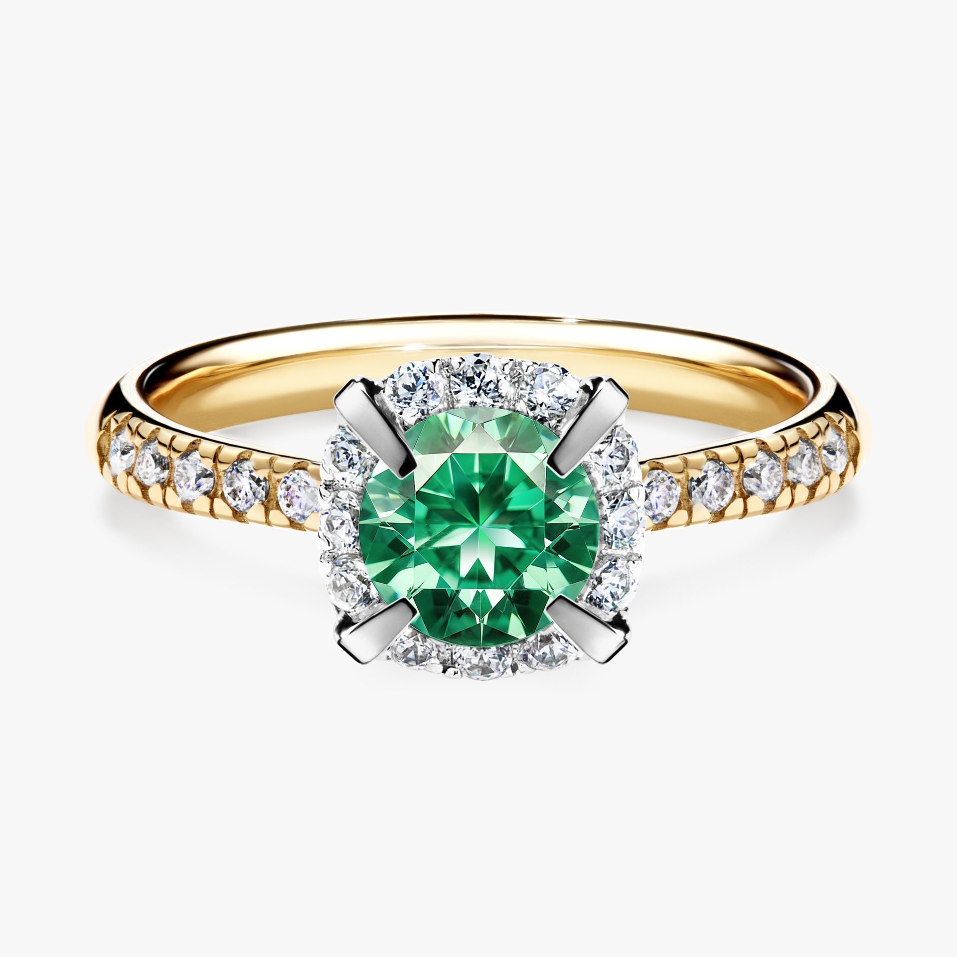 Pierścionek zaręczynowy My Princess z żółtego złota ze szmaragdem 1,18ct