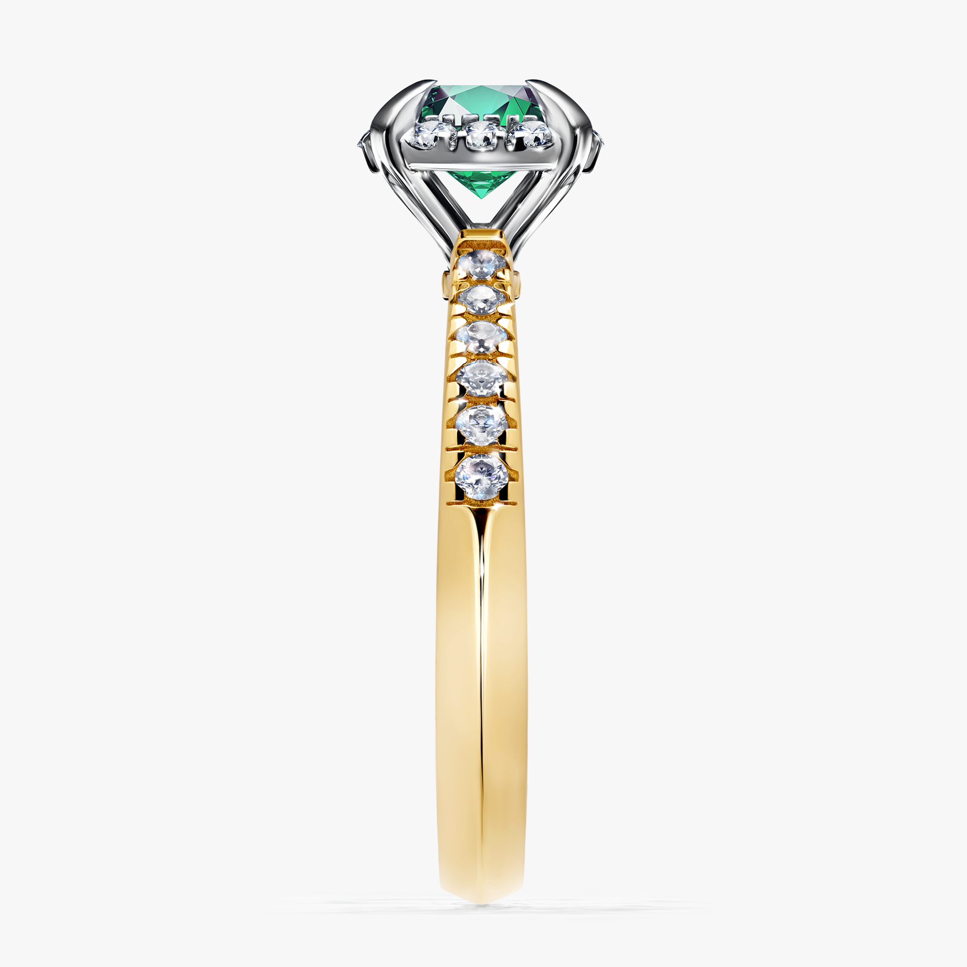 Pierścionek zaręczynowy My Princess z żółtego złota ze szmaragdem 1,18ct