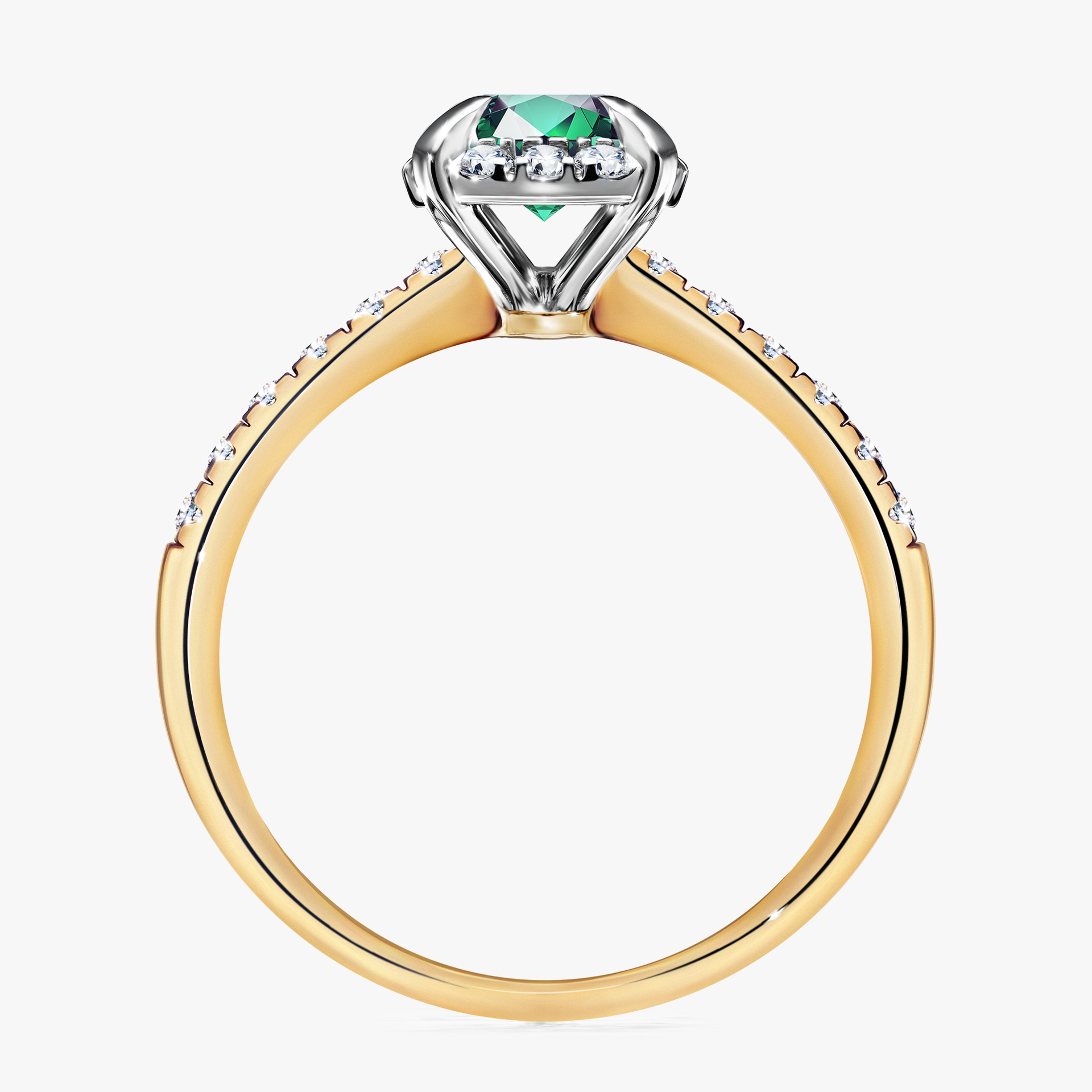 Pierścionek zaręczynowy My Princess z żółtego złota ze szmaragdem 1,18ct