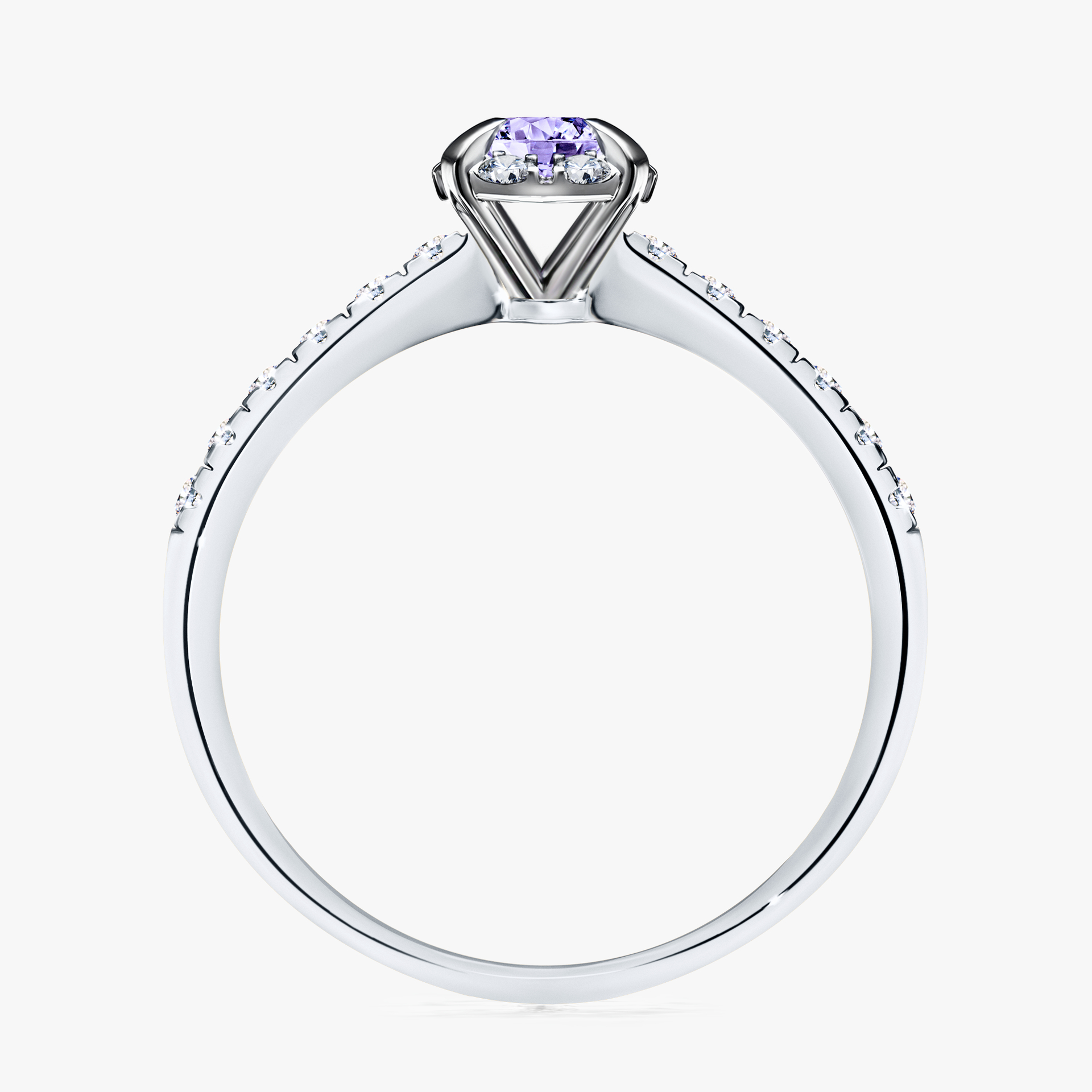 Pierścionek zaręczynowy My Princess z białego złota z tanzanitem 0,47ct