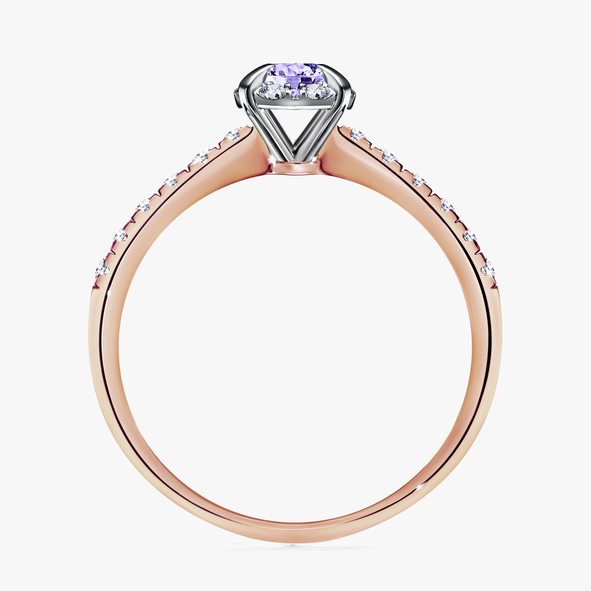 Pierścionek zaręczynowy My Princess z różowego złota z tanzanitem 0,47ct