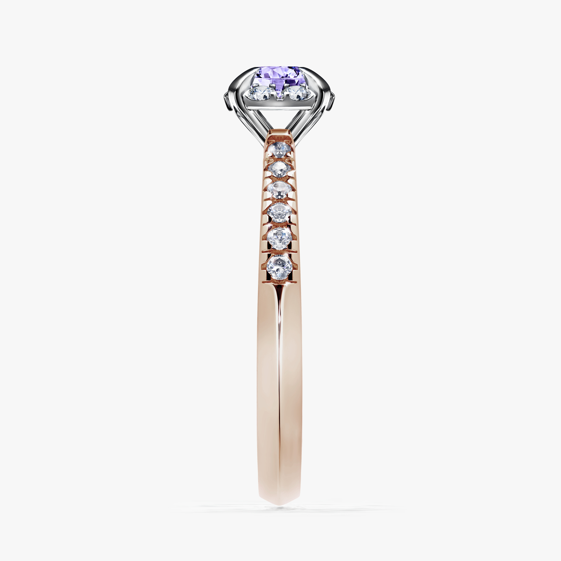 Pierścionek zaręczynowy My Princess z różowego złota z tanzanitem 0,47ct