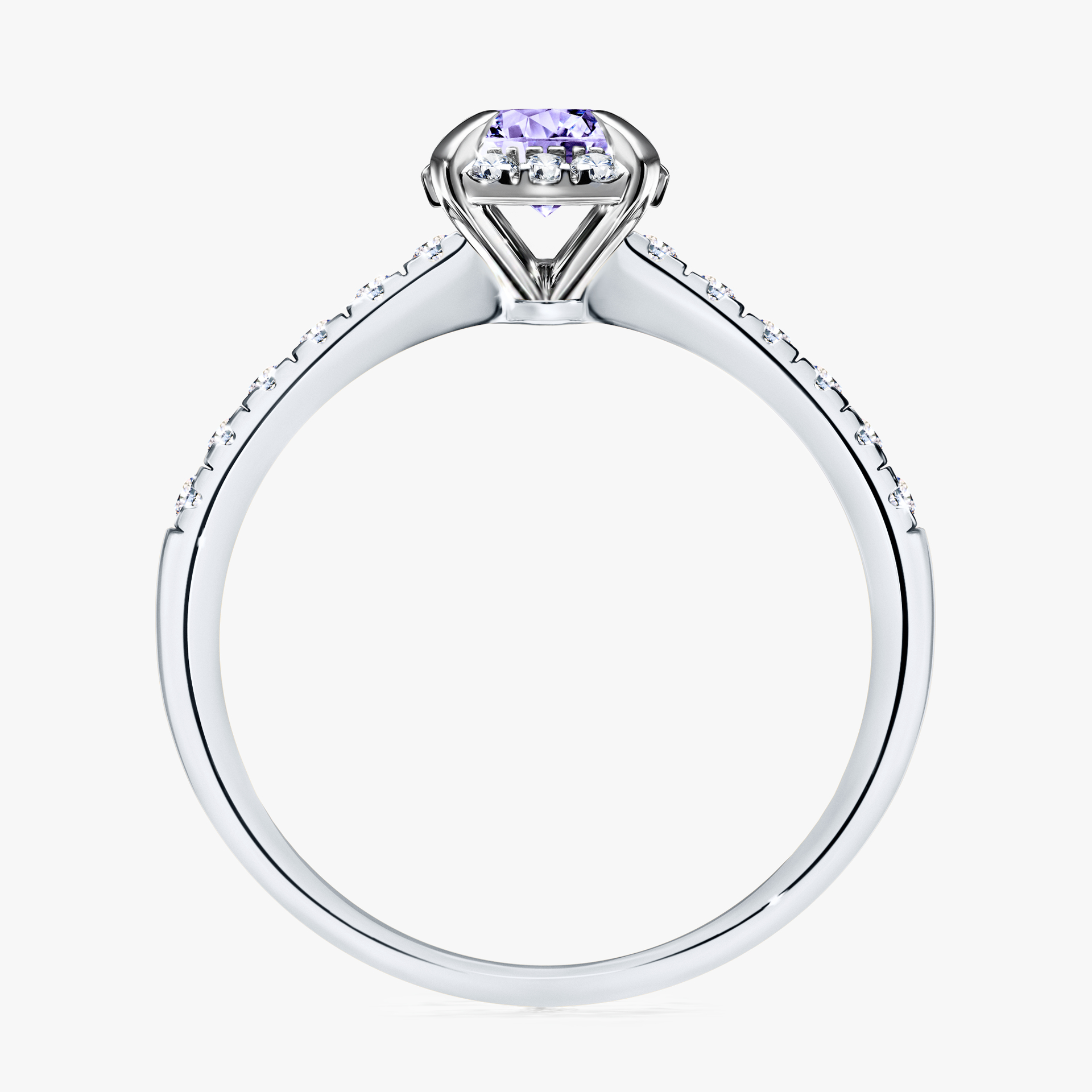 Pierścionek zaręczynowy My Princess z białego złota z tanzanitem 0,76ct