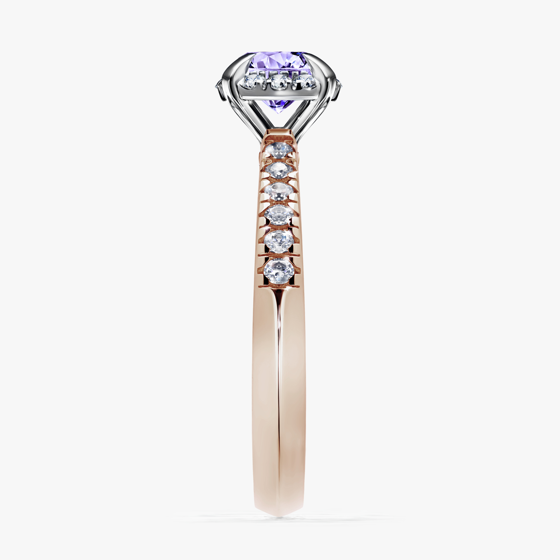 Pierścionek zaręczynowy My Princess z różowego złota z tanzanitem 0,76ct