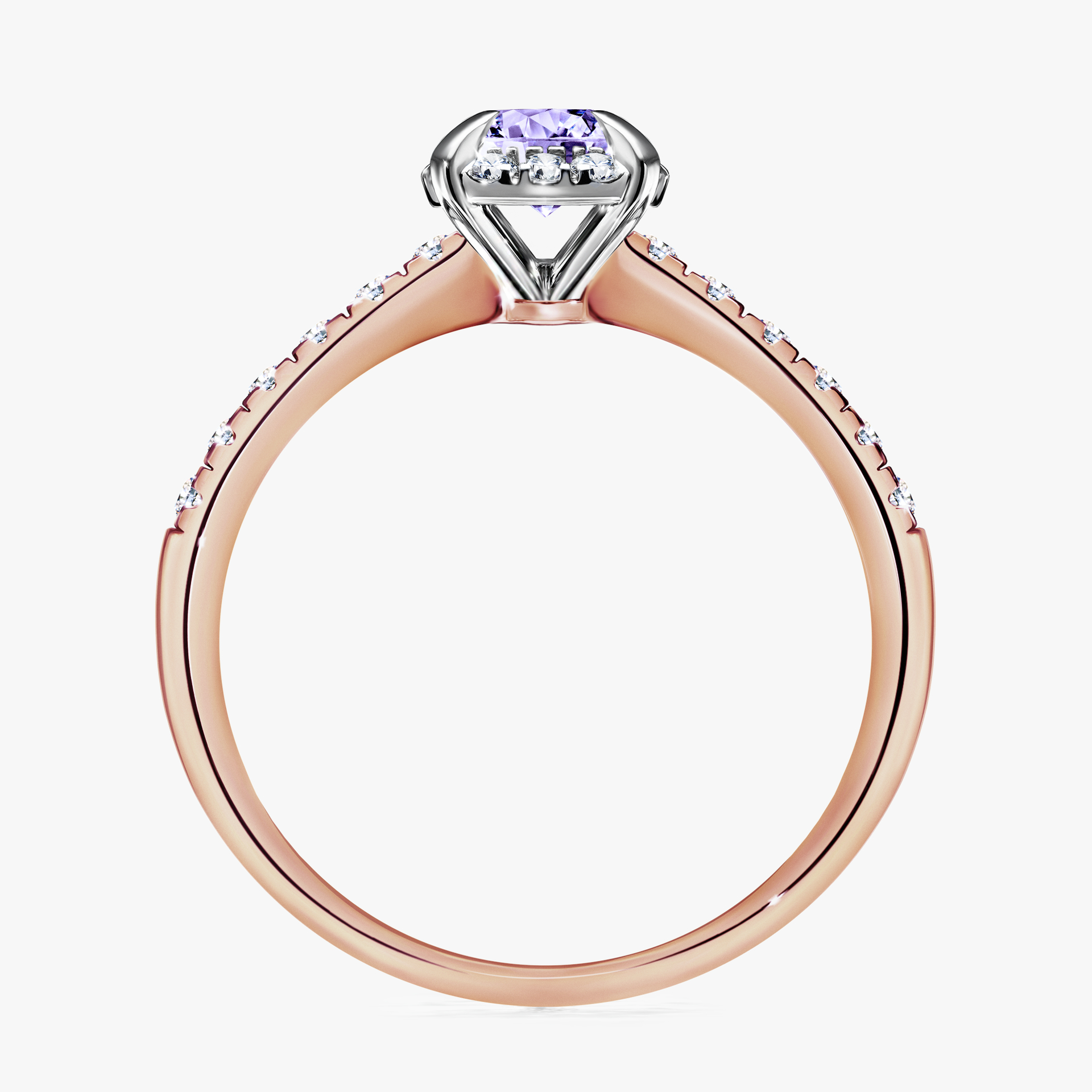 Pierścionek zaręczynowy My Princess z różowego złota z tanzanitem 0,76ct