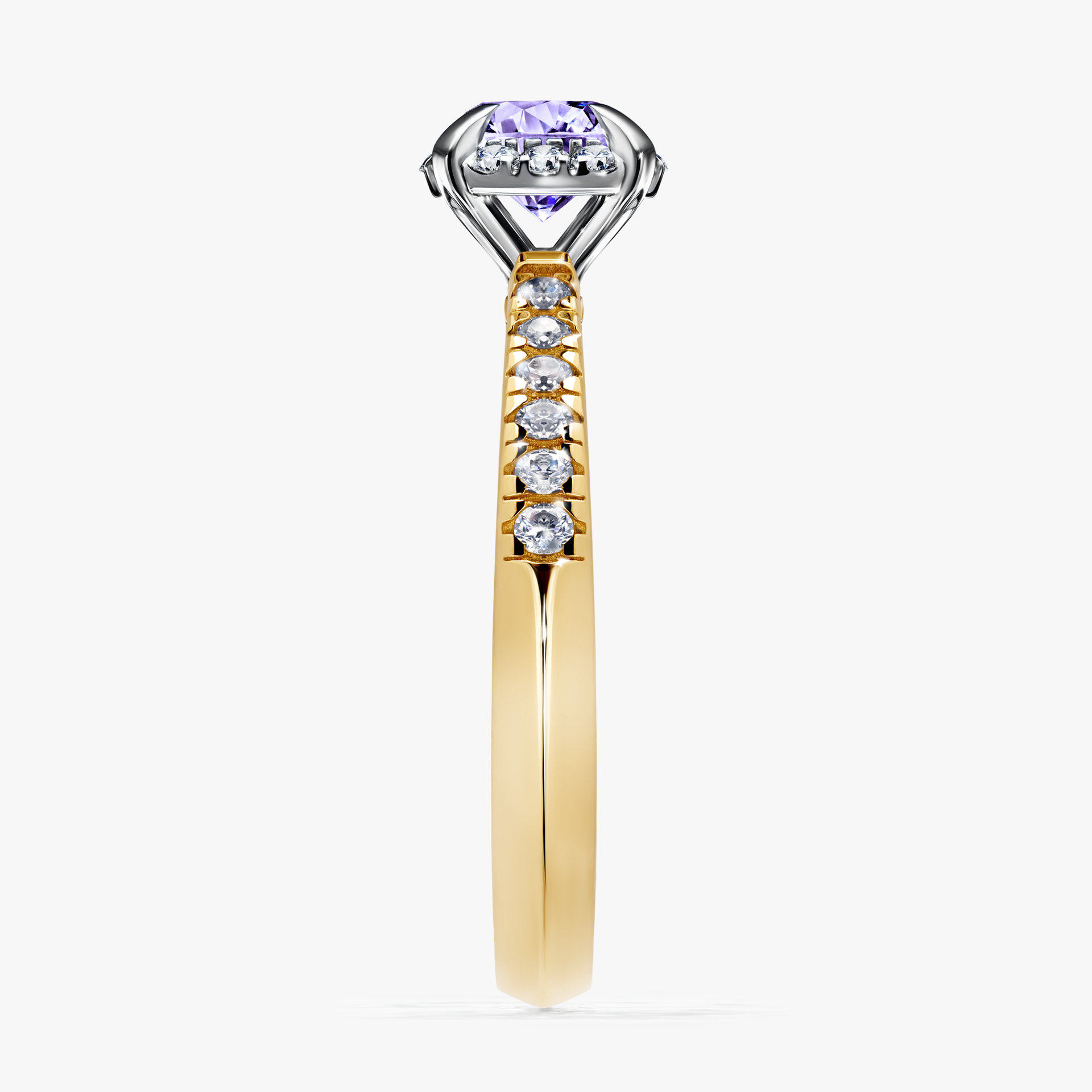 Pierścionek zaręczynowy My Princess z żółtego złota z tanzanitem 0,76ct