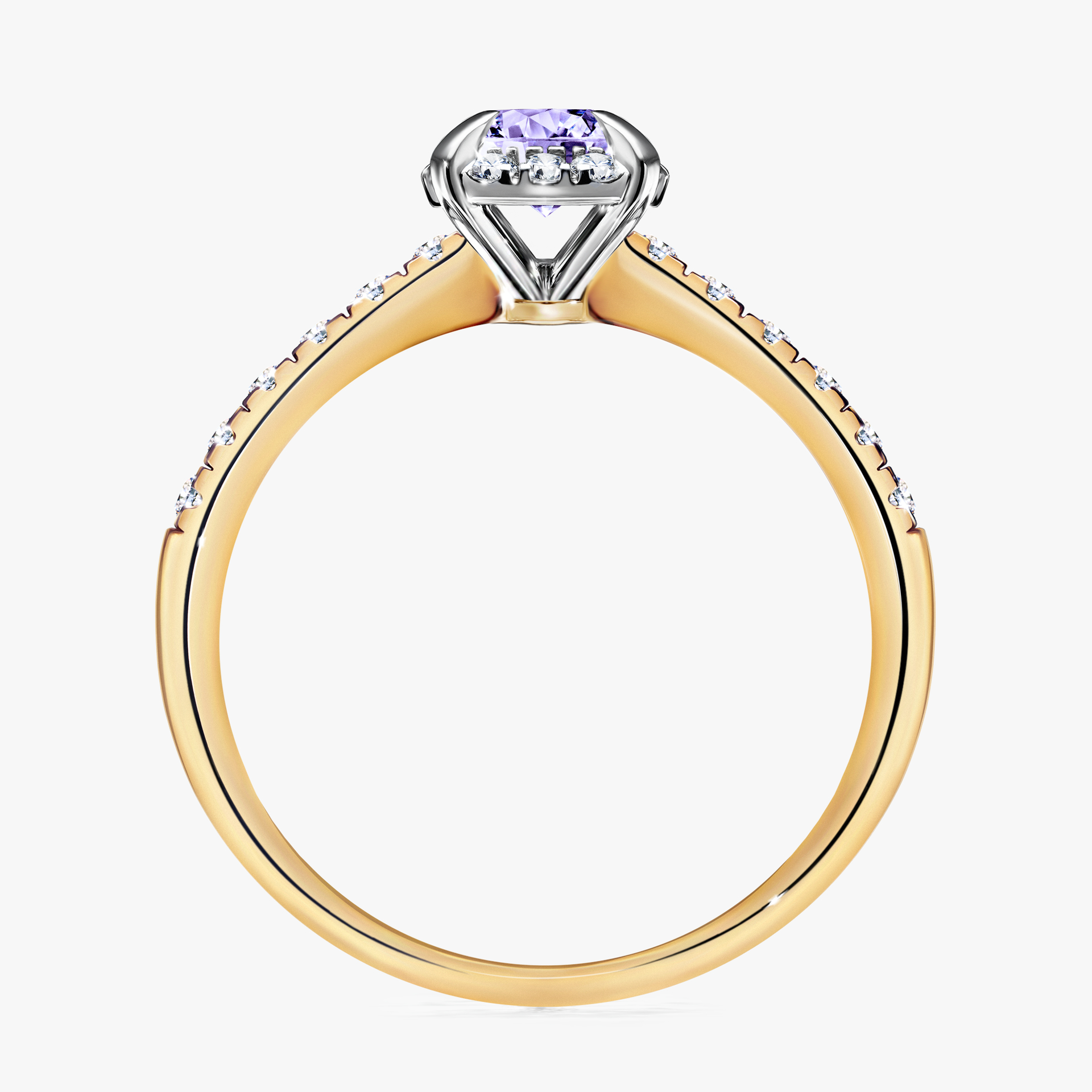Pierścionek zaręczynowy My Princess z żółtego złota z tanzanitem 0,76ct