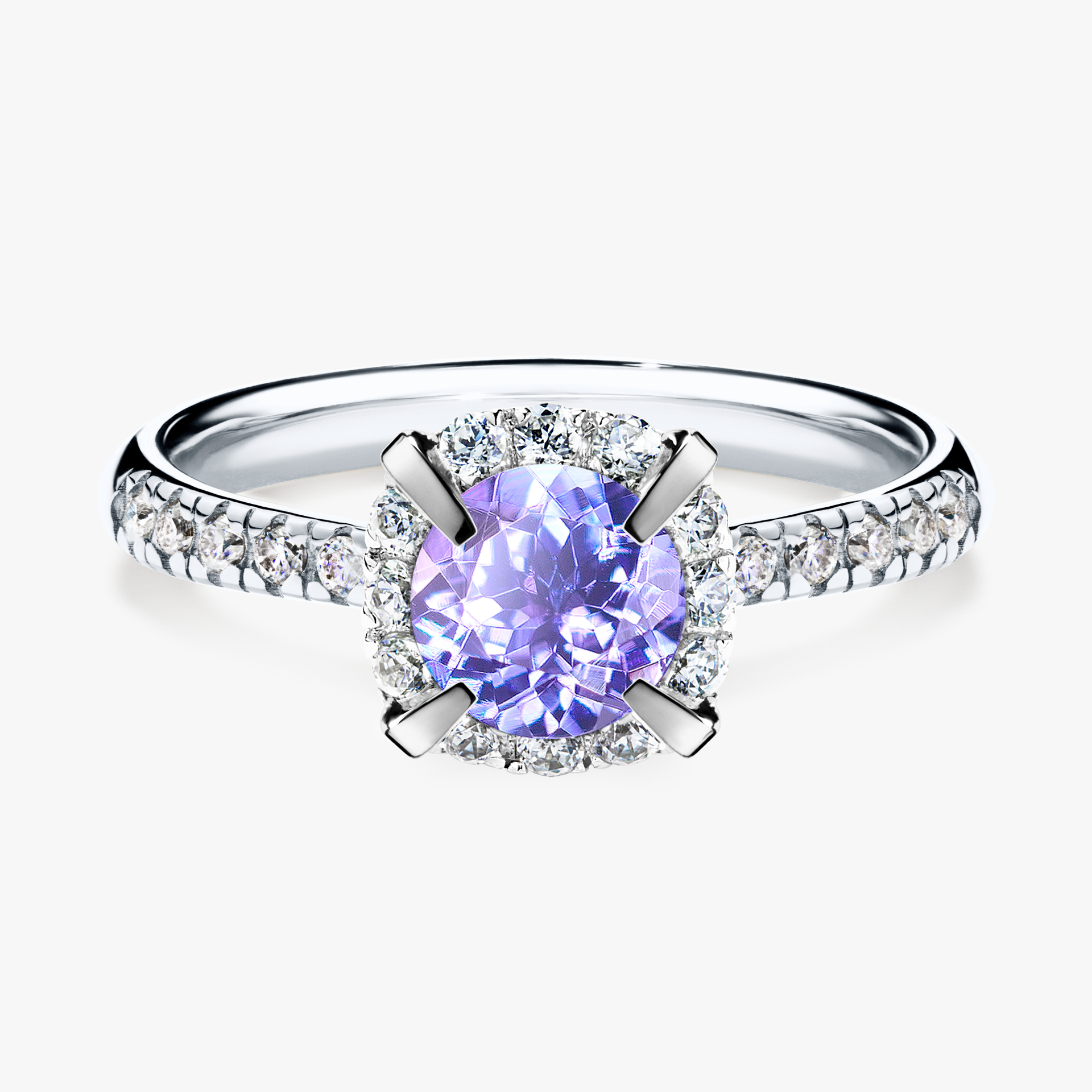 Pierścionek zaręczynowy My Princess z białego złota z tanzanitem 1,18ct