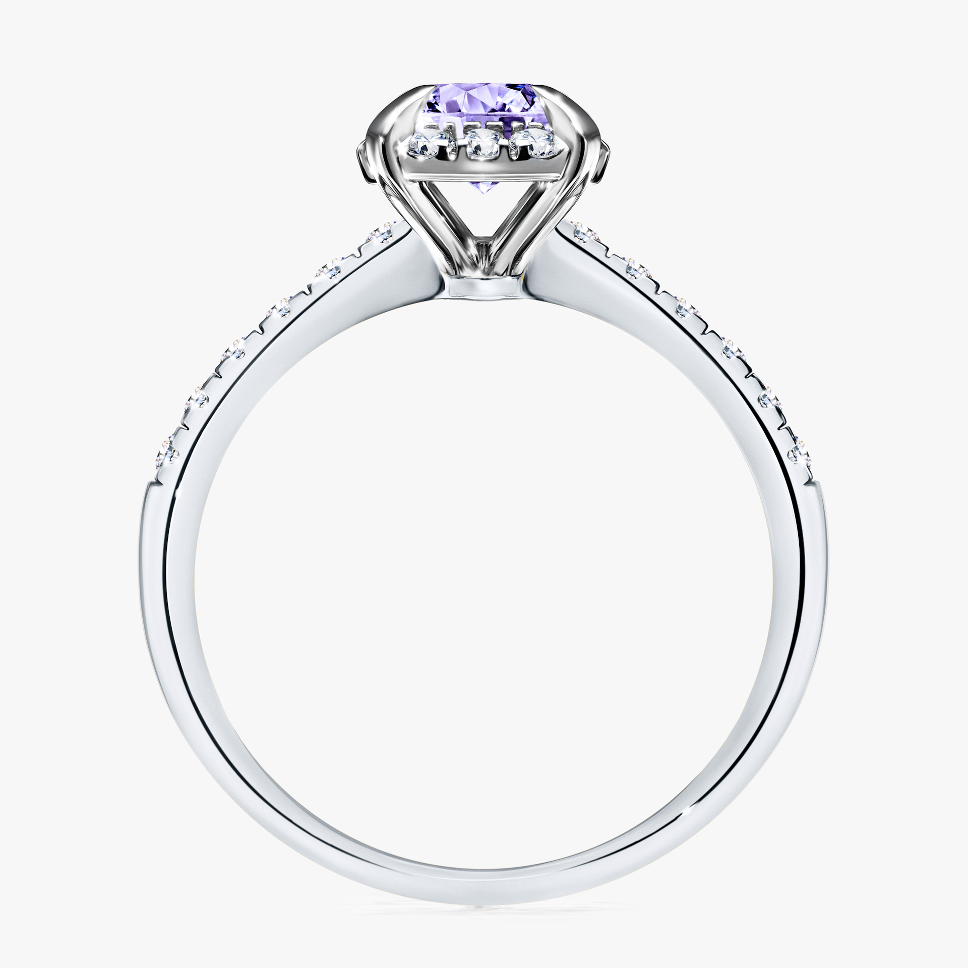 Pierścionek zaręczynowy My Princess z białego złota z tanzanitem 1,18ct