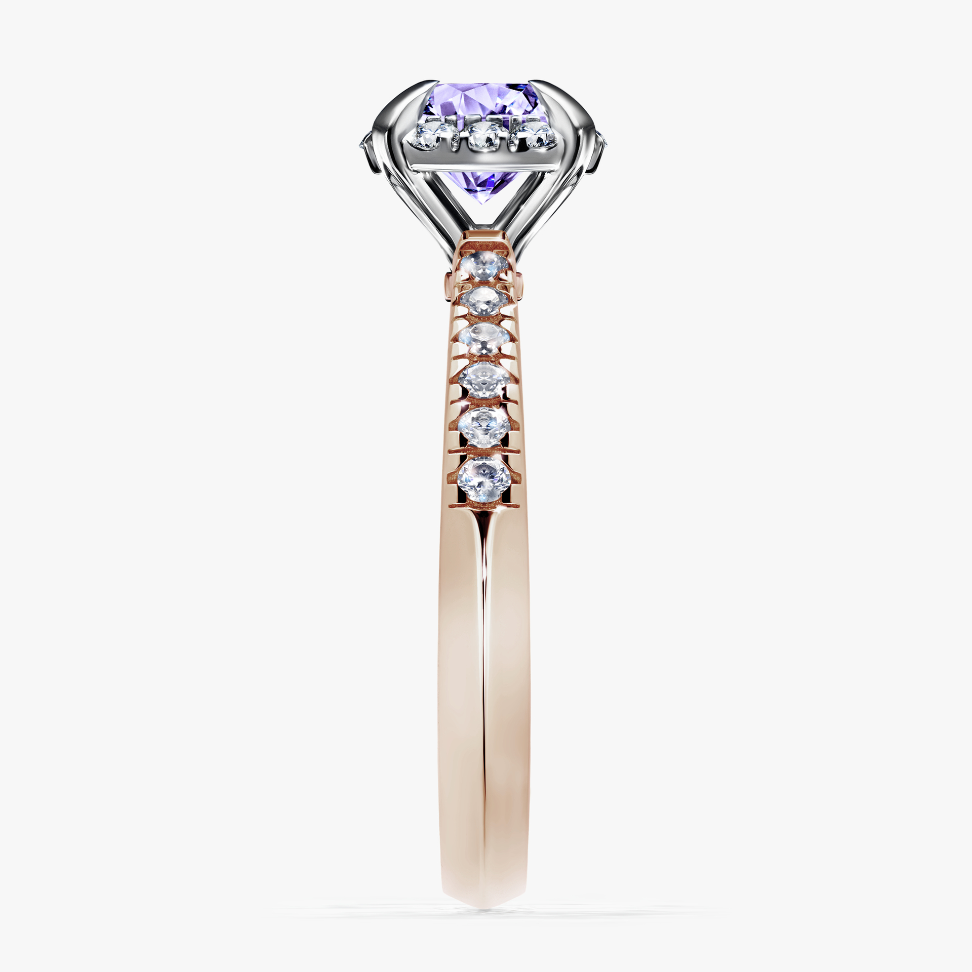 Pierścionek zaręczynowy My Princess z różowego złota z tanzanitem 1,18ct