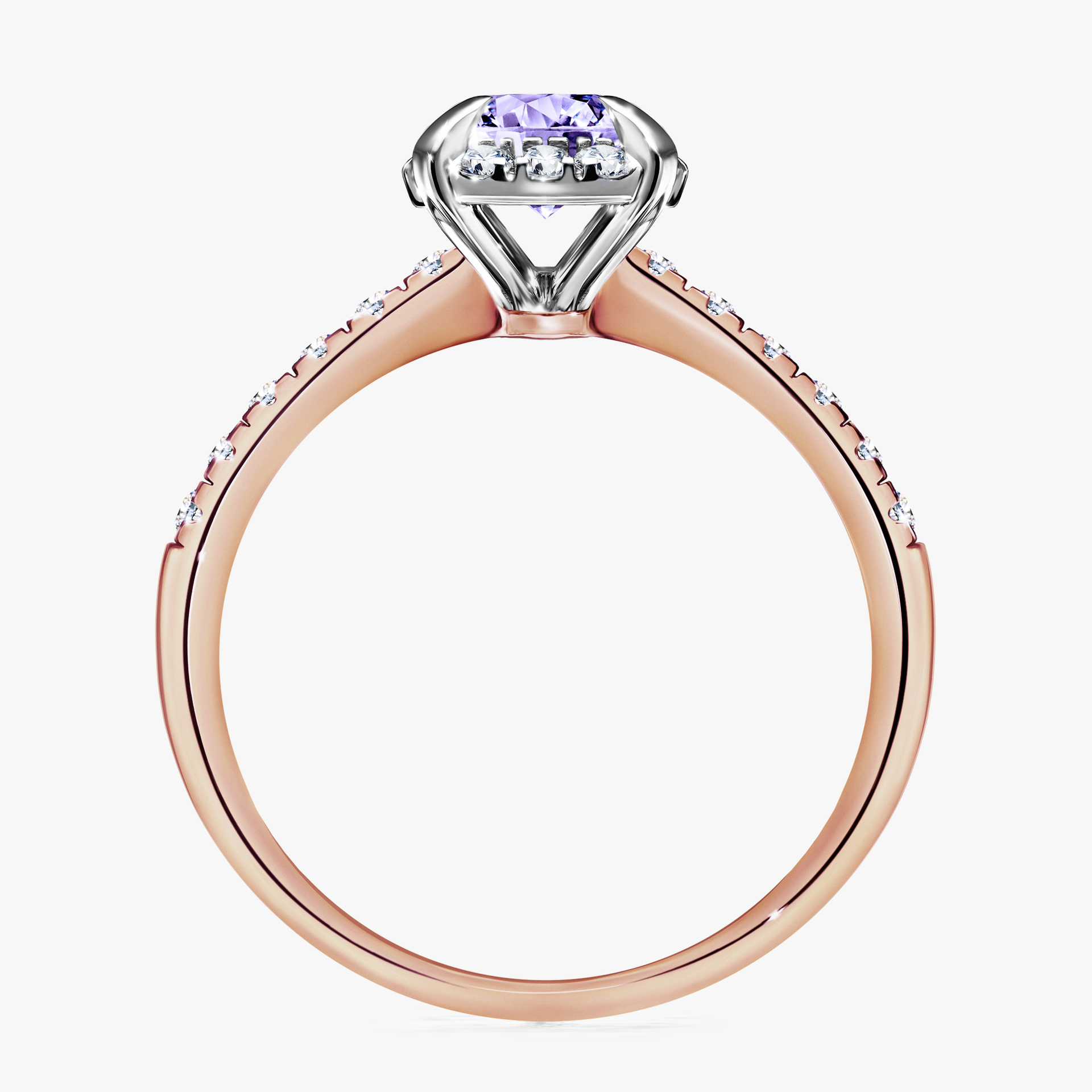 Pierścionek zaręczynowy My Princess z różowego złota z tanzanitem 1,18ct