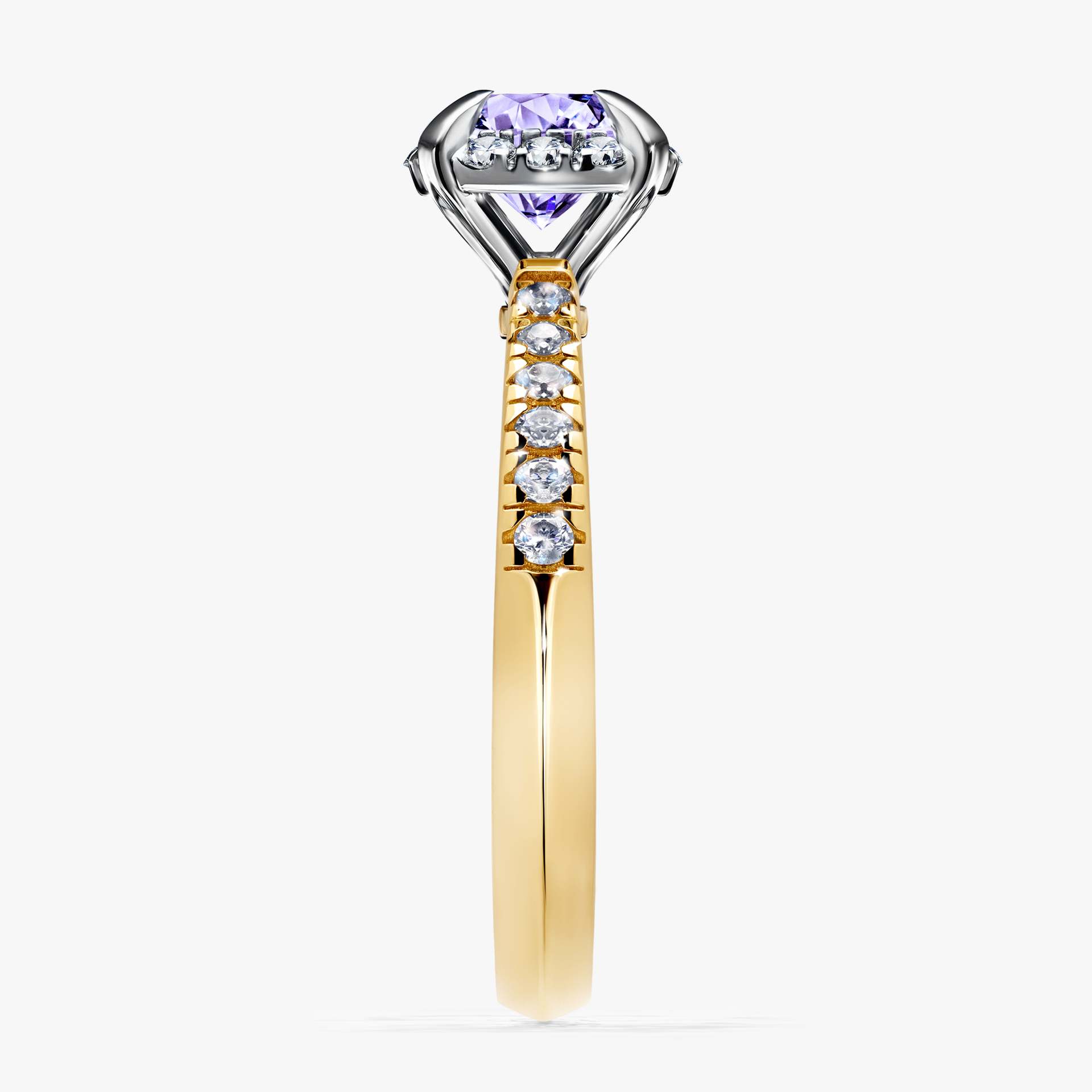 Pierścionek zaręczynowy My Princess z żółtego złota z tanzanitem 1,18ct