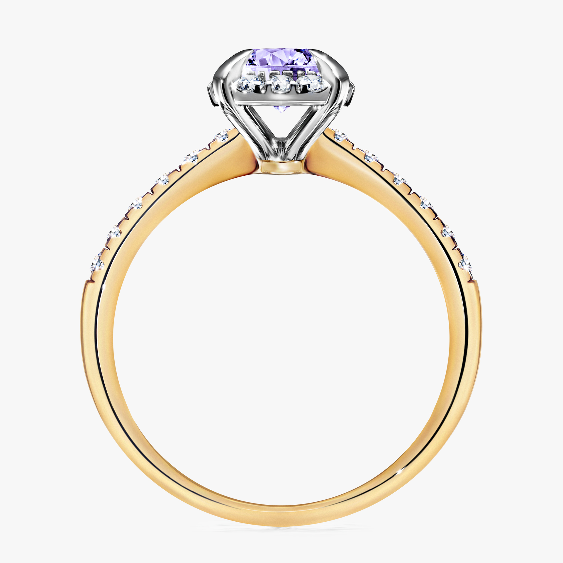Pierścionek zaręczynowy My Princess z żółtego złota z tanzanitem 1,18ct