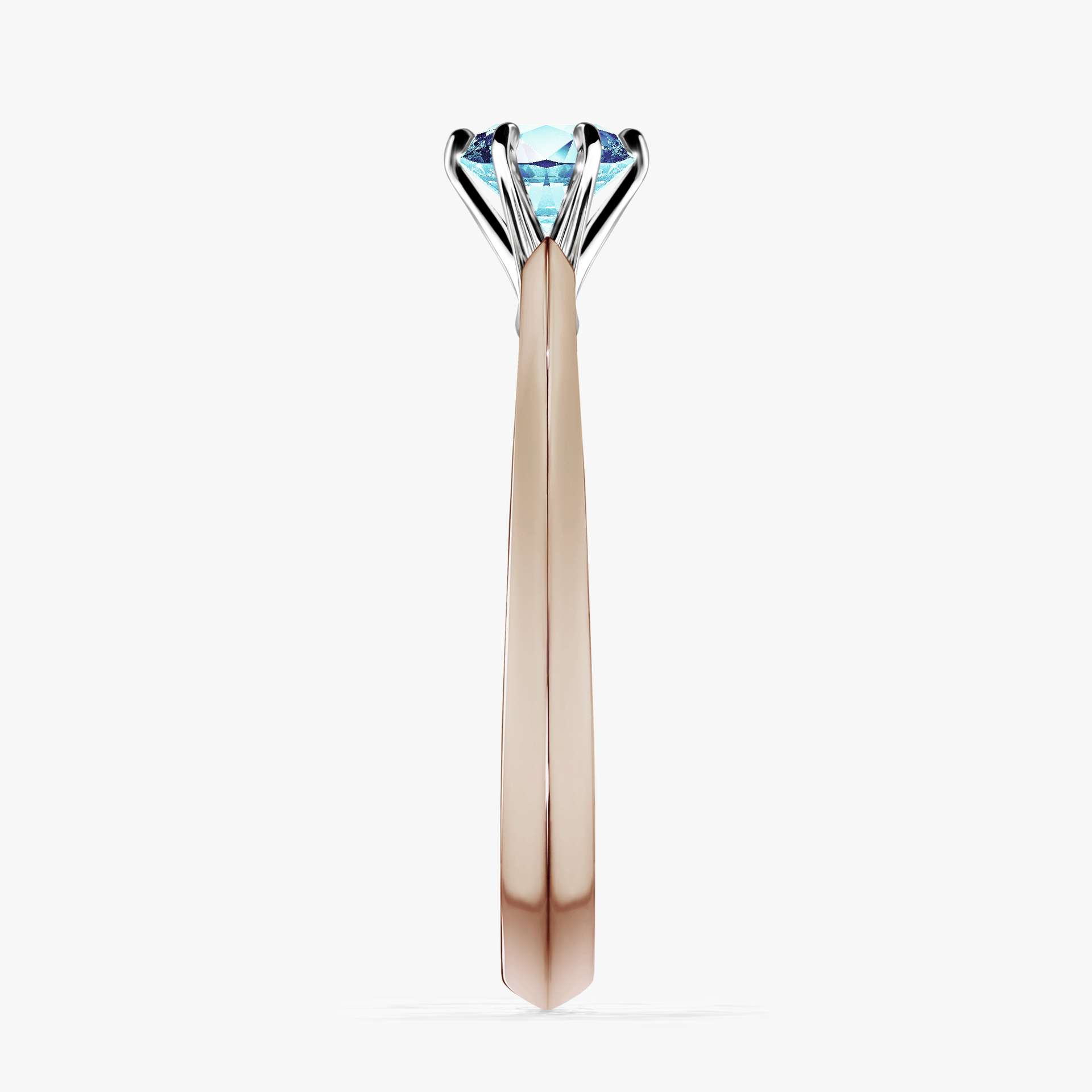 Pierścionek zaręczynowy My Queen z różowego złota z akwamarynem 0,50ct