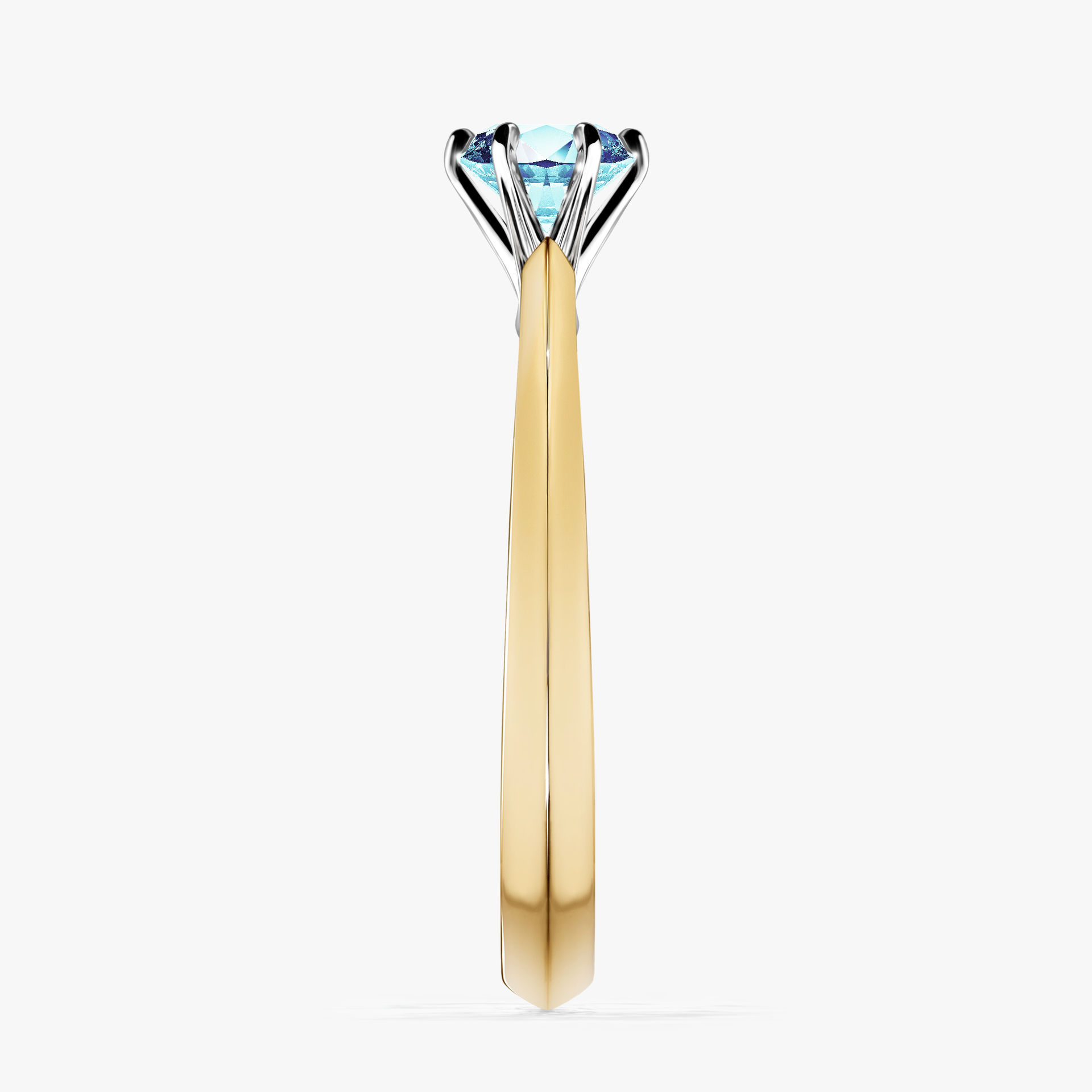 Pierścionek zaręczynowy My Queen z żółtego złota z akwamarynem 0,50ct