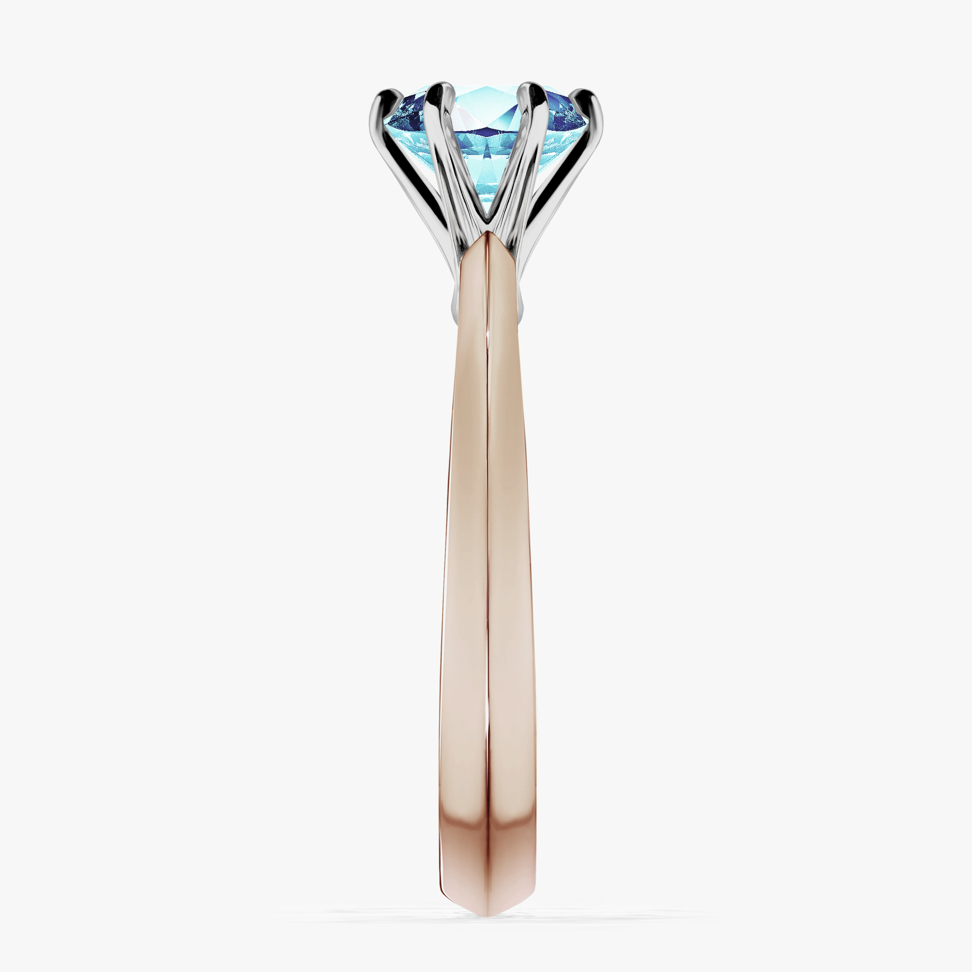 Pierścionek zaręczynowy My Queen z różowego złota z akwamarynem 1,00ct