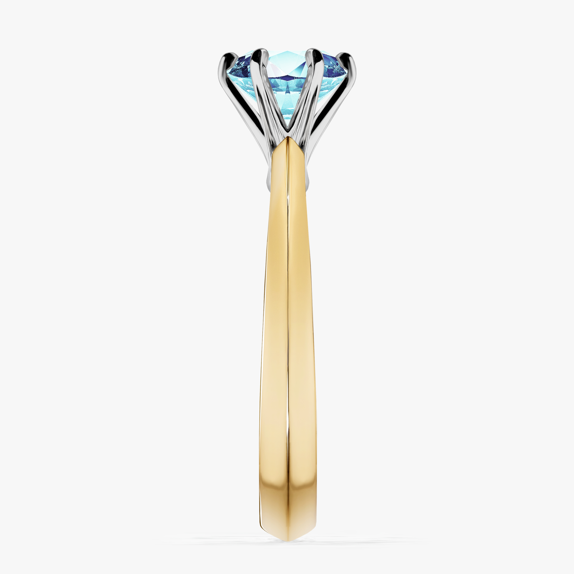 Pierścionek zaręczynowy My Queen z żółtego złota z akwamarynem 1,00ct