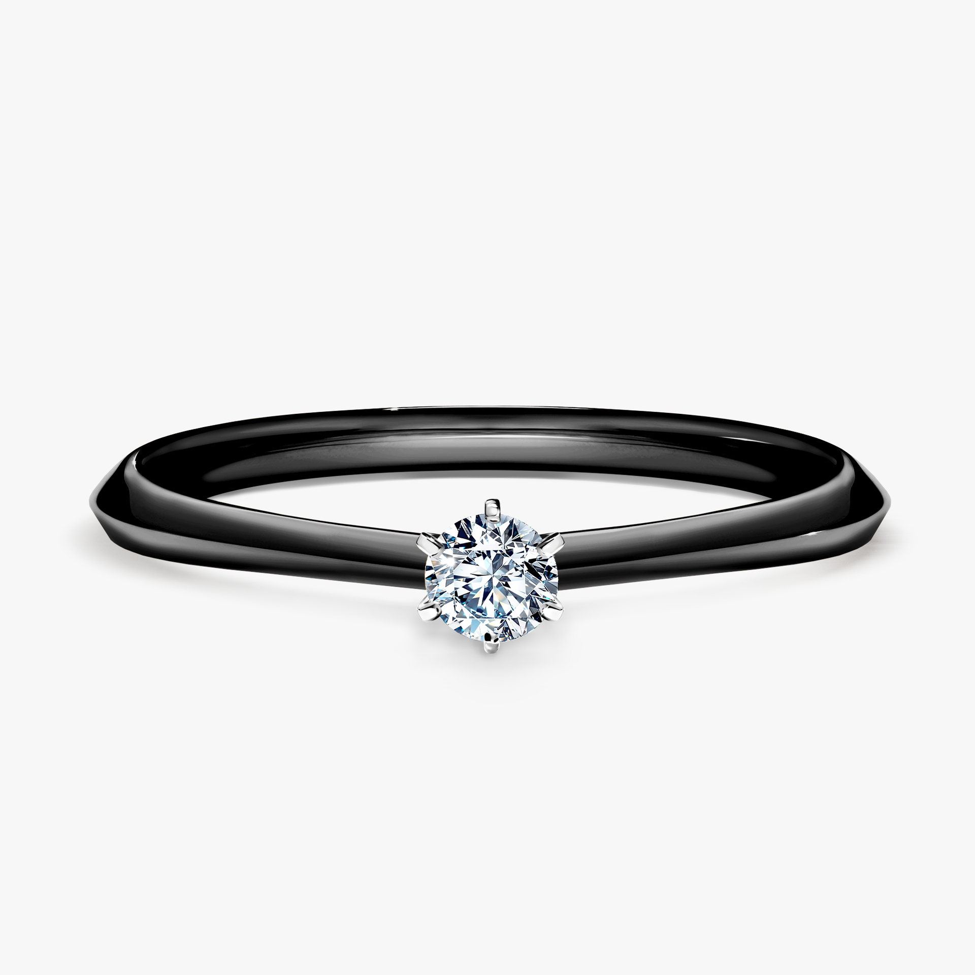 Pierścionek zaręczynowy My Queen z czarnego złota z diamentem naturalnym 0,10ct