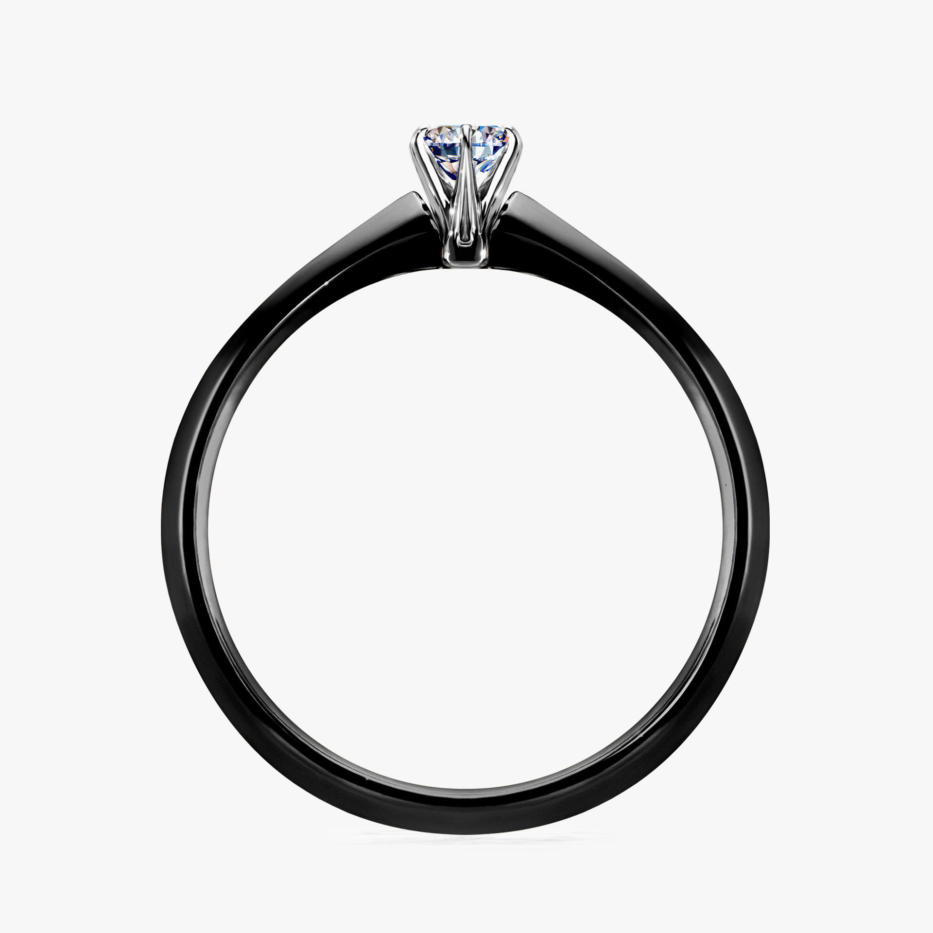 Pierścionek zaręczynowy My Queen z czarnego złota z diamentem naturalnym 0,10ct