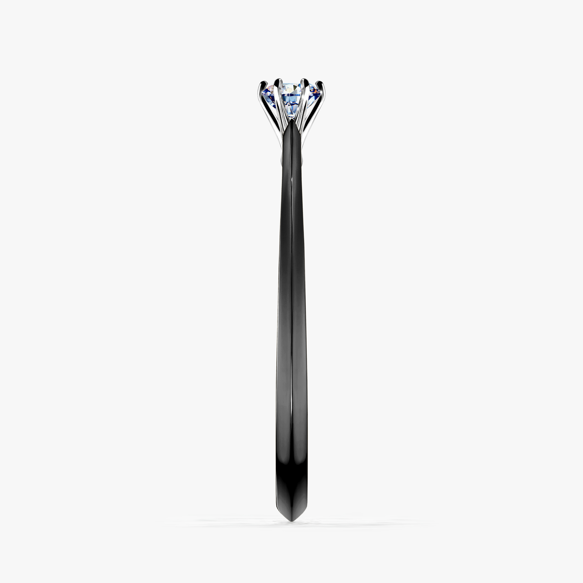 Pierścionek zaręczynowy My Queen z czarnego złota z diamentem naturalnym 0,10ct