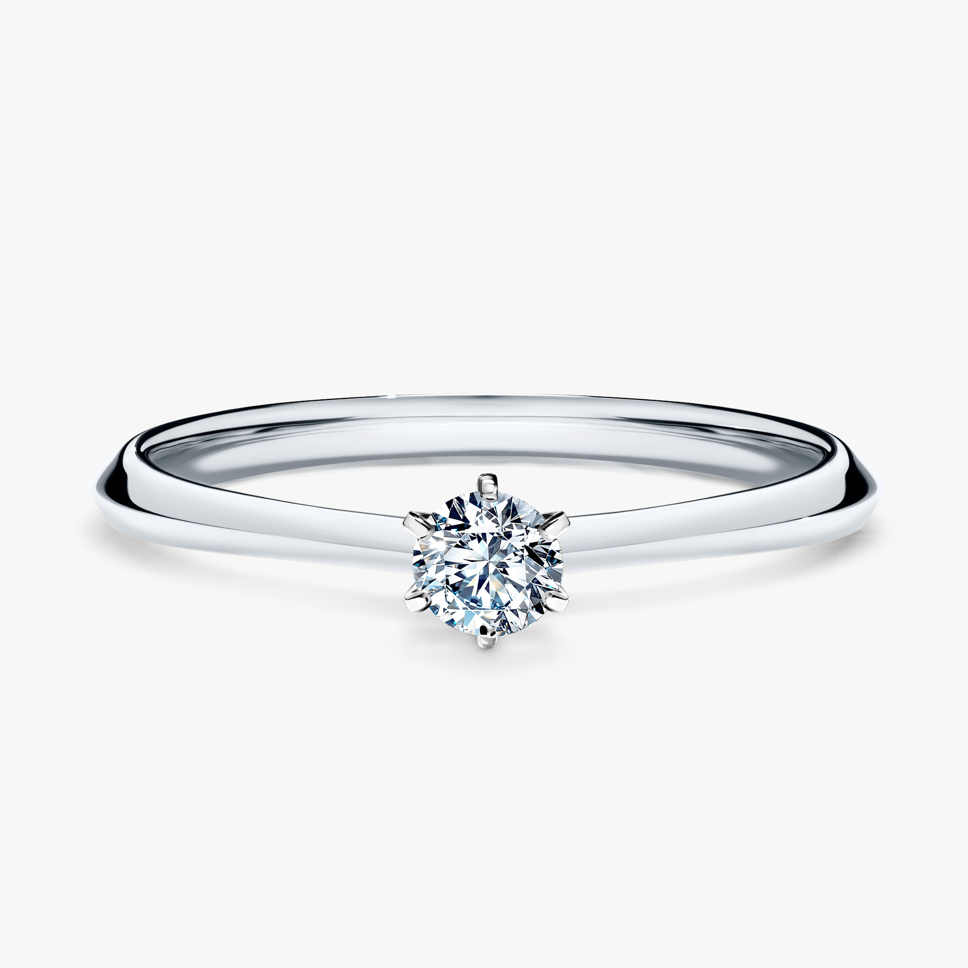 Pierścionek zaręczynowy My Queen z białego złota z diamentem naturalnym 0,17ct