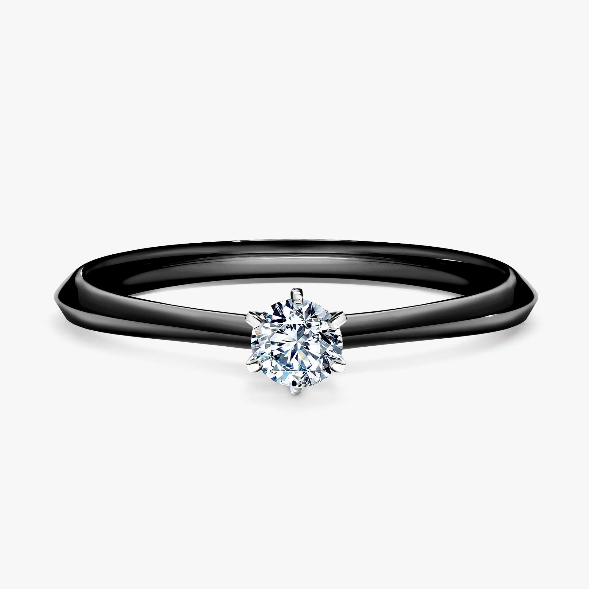 Pierścionek zaręczynowy My Queen z czarnego złota z diamentem naturalnym 0,17ct