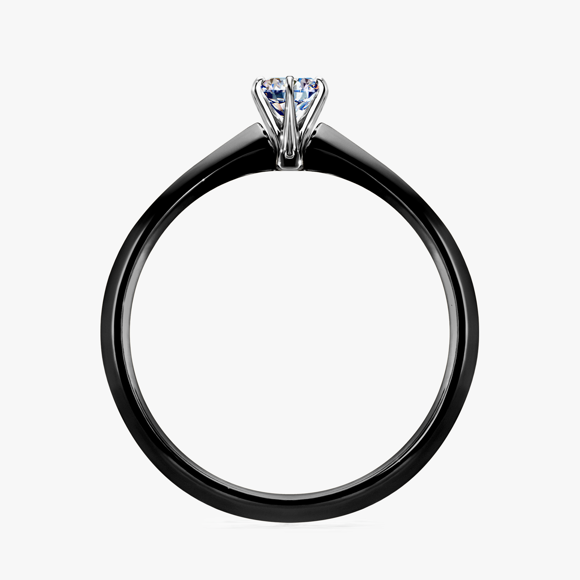 Pierścionek zaręczynowy My Queen z czarnego złota z diamentem naturalnym 0,17ct