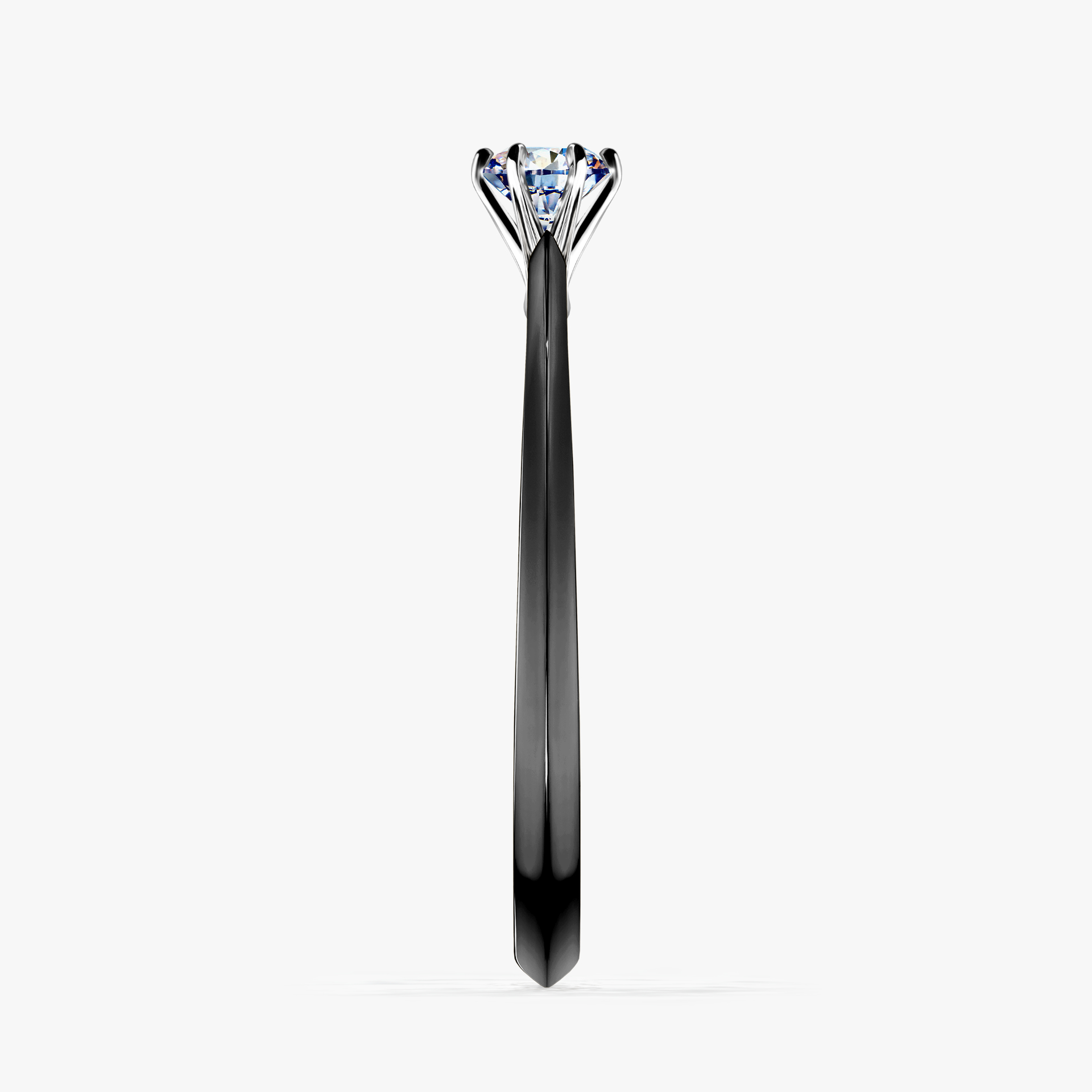 Pierścionek zaręczynowy My Queen z czarnego złota z diamentem naturalnym 0,17ct