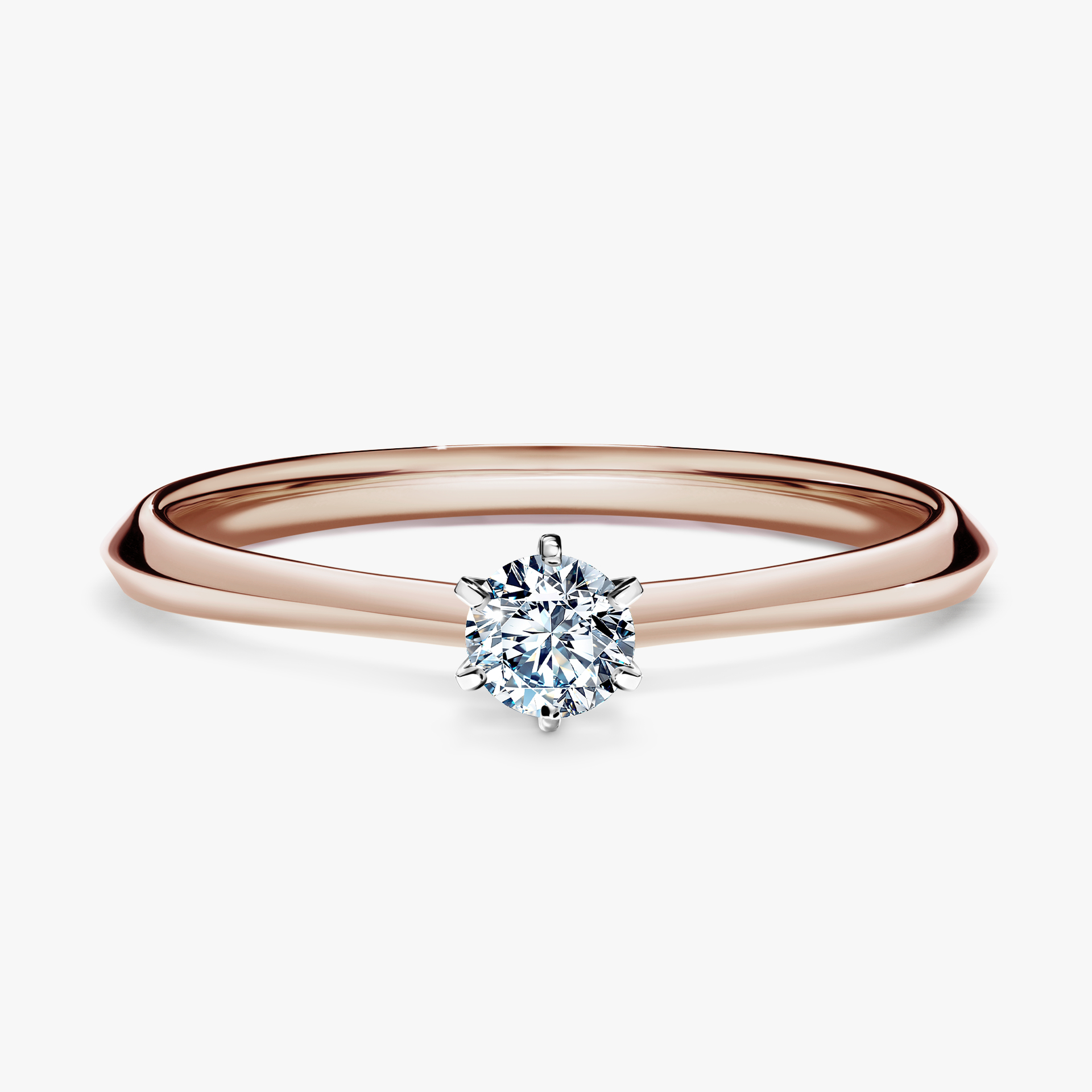 Pierścionek zaręczynowy My Queen z różowego złota z diamentem laboratoryjnym 0,17ct