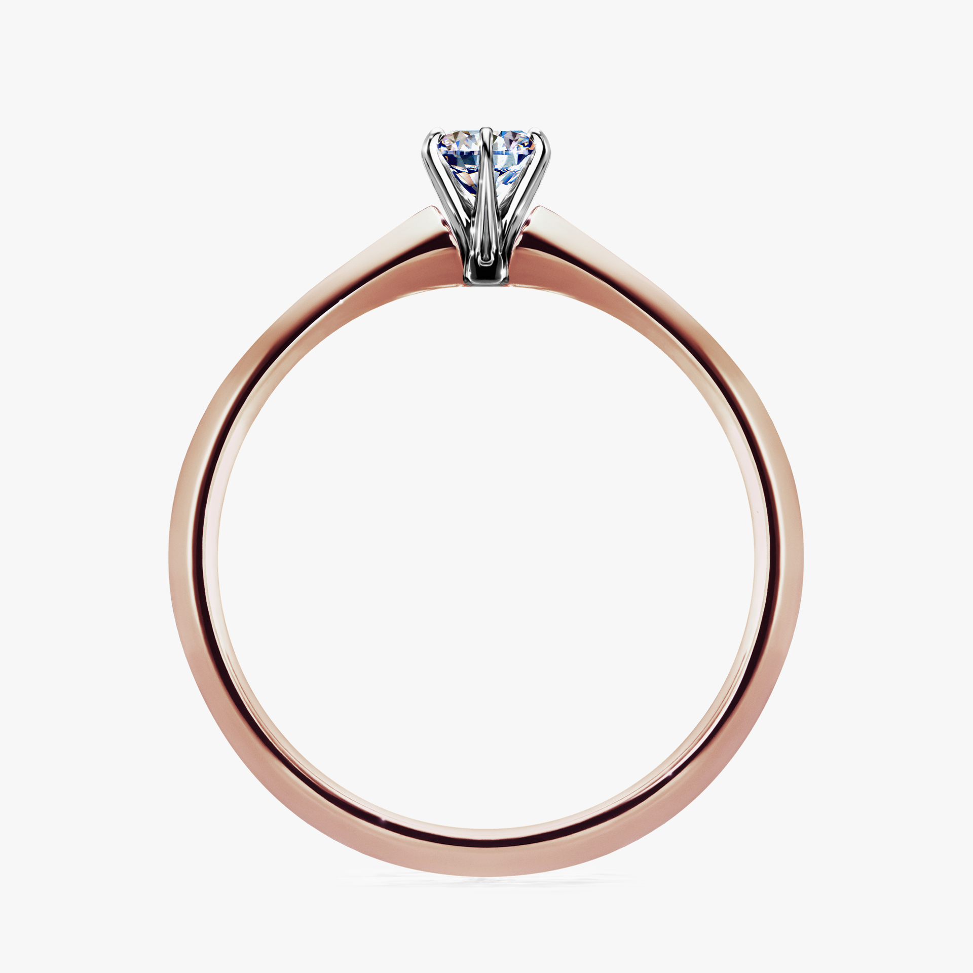 Pierścionek zaręczynowy My Queen z różowego złota z diamentem laboratoryjnym 0,17ct