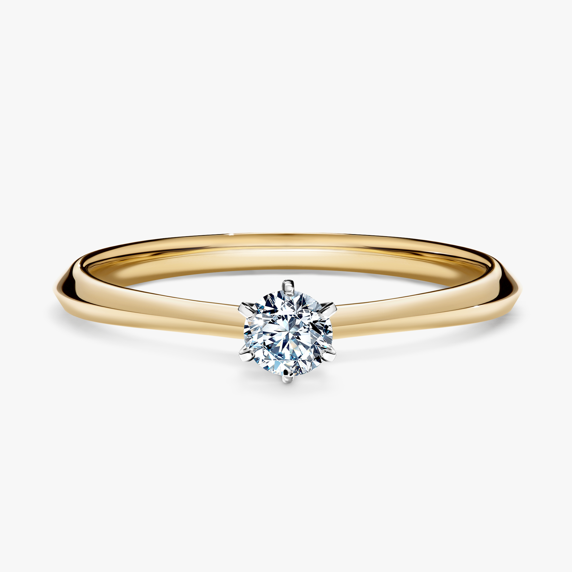 Pierścionek zaręczynowy My Queen z żółtego złota z diamentem naturalnym 0,17ct
