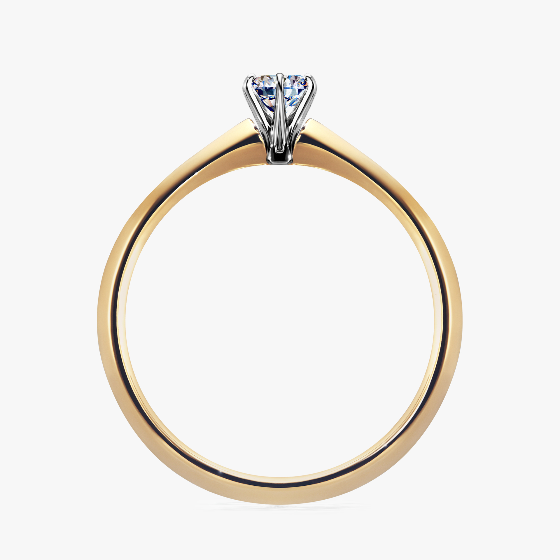 Pierścionek zaręczynowy My Queen z żółtego złota z diamentem naturalnym 0,17ct