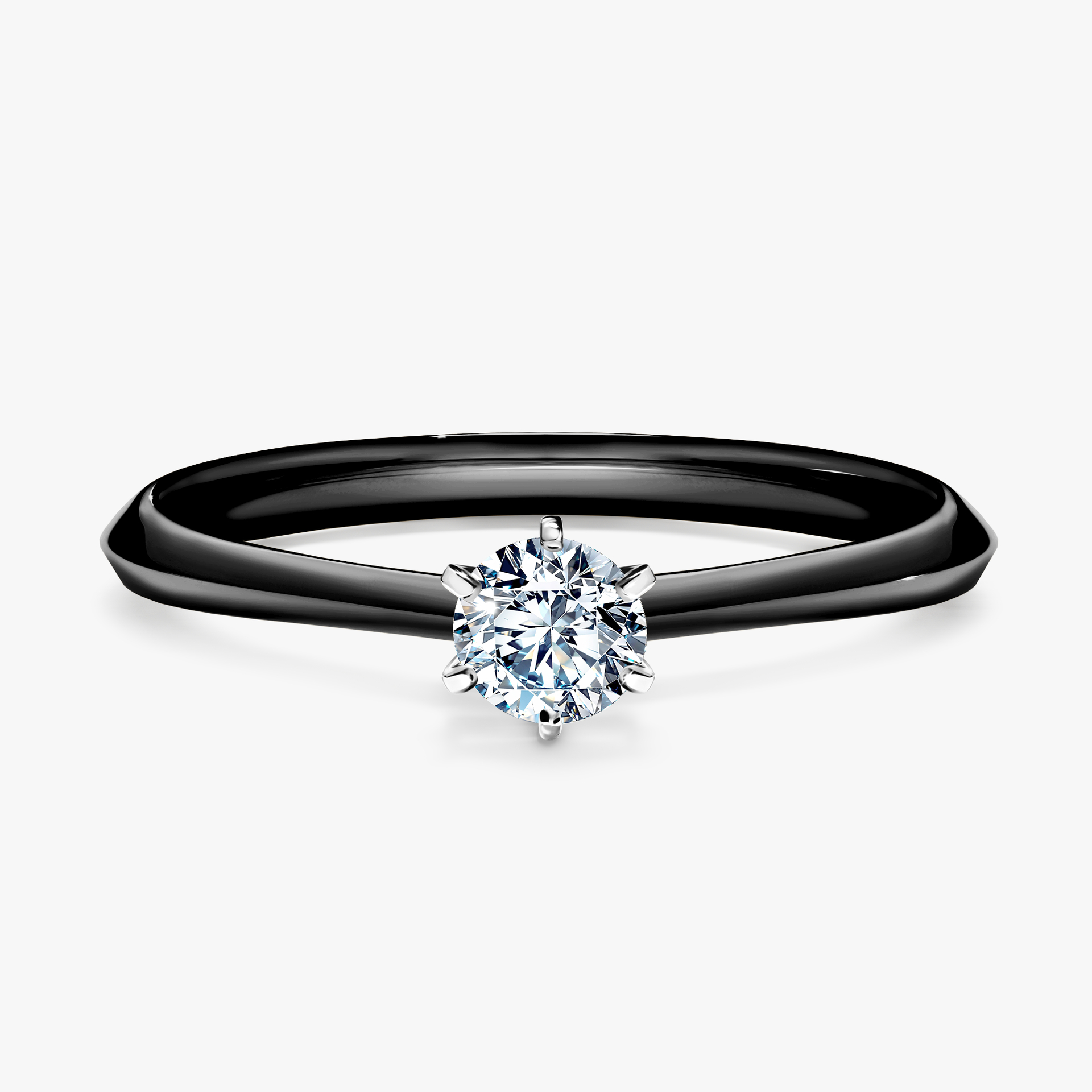 Pierścionek zaręczynowy My Queen z czarnego złota z diamentem naturalnym 0,25ct