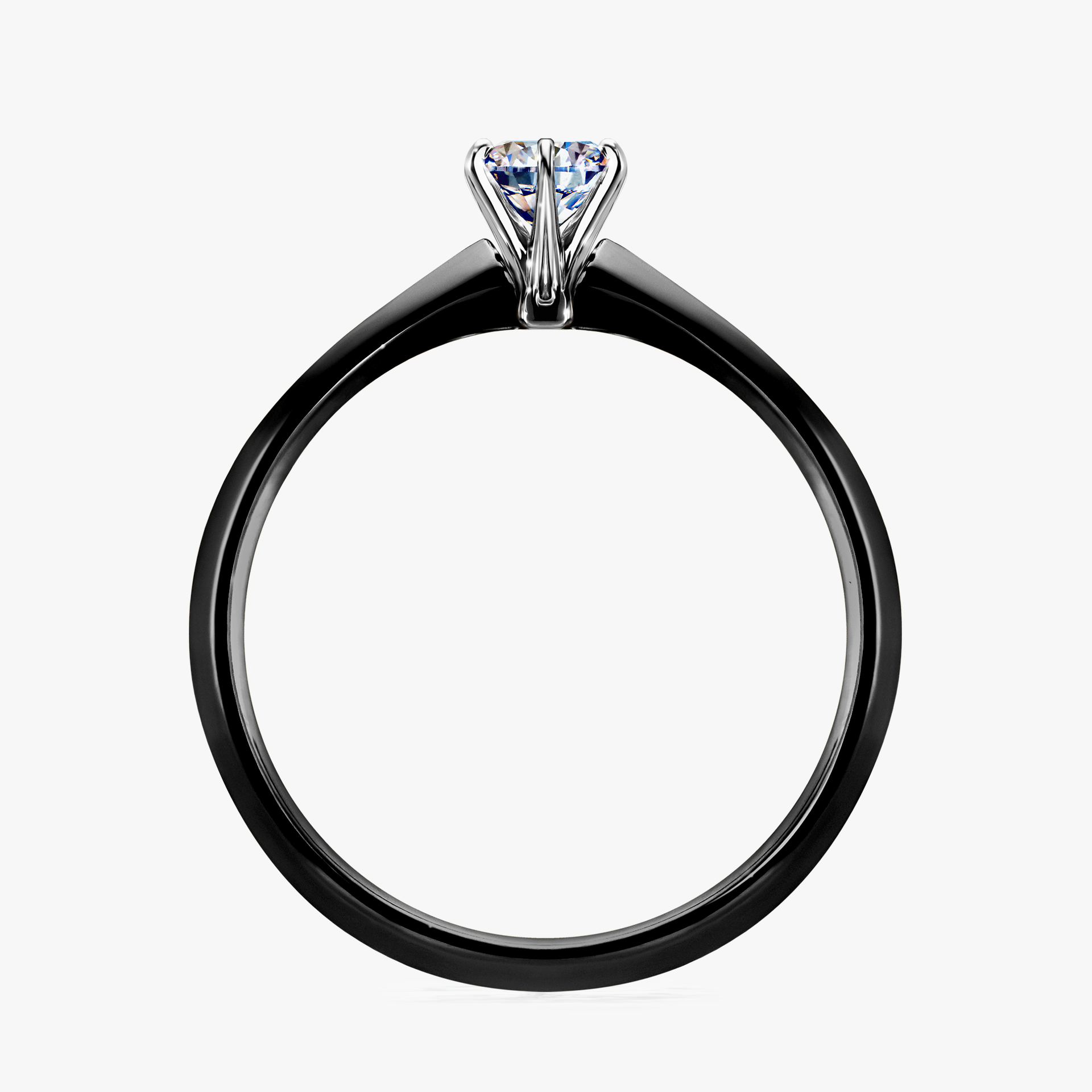 Pierścionek zaręczynowy My Queen z czarnego złota z diamentem naturalnym 0,25ct