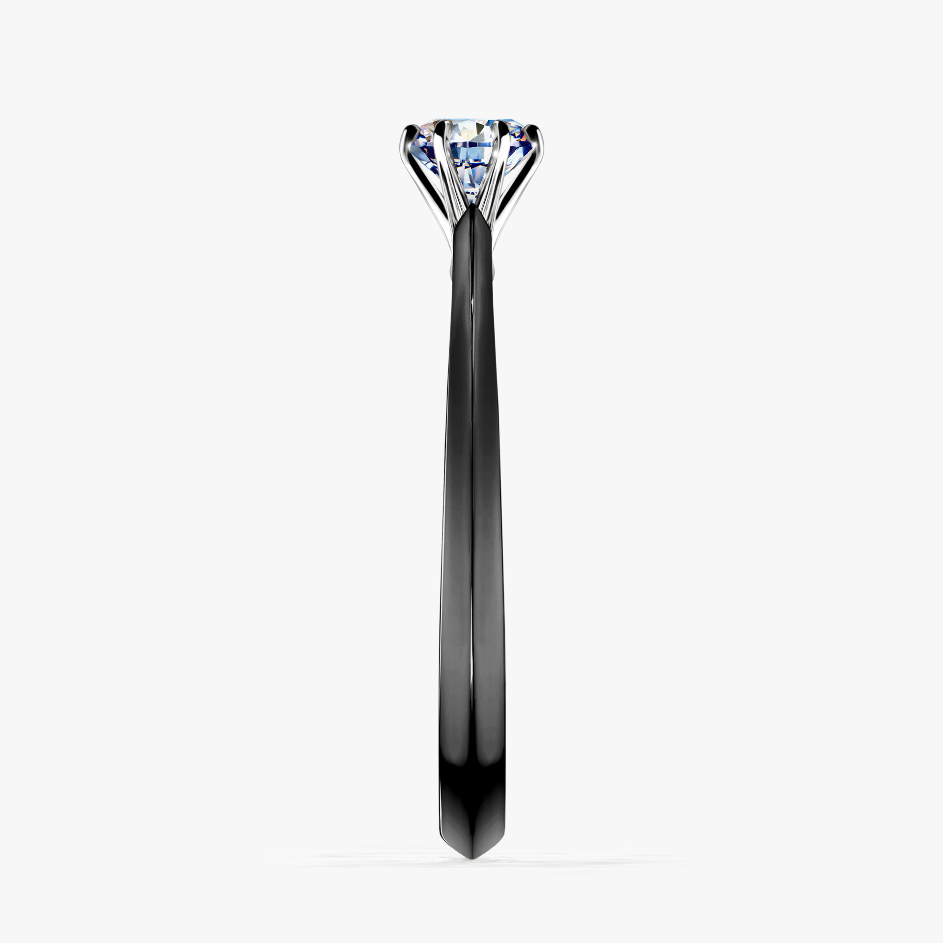 Pierścionek zaręczynowy My Queen z czarnego złota z diamentem naturalnym 0,25ct