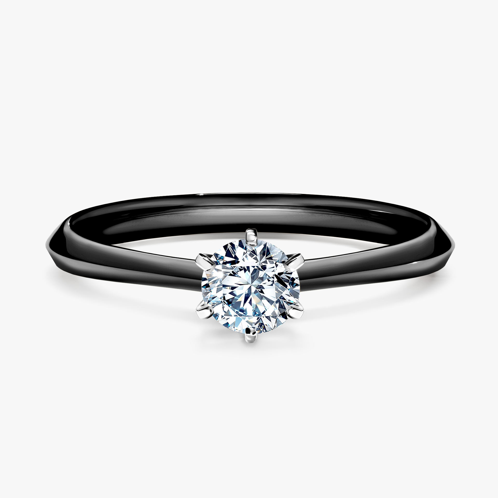 Pierścionek zaręczynowy My Queen z czarnego złota z diamentem naturalnym 0,30ct