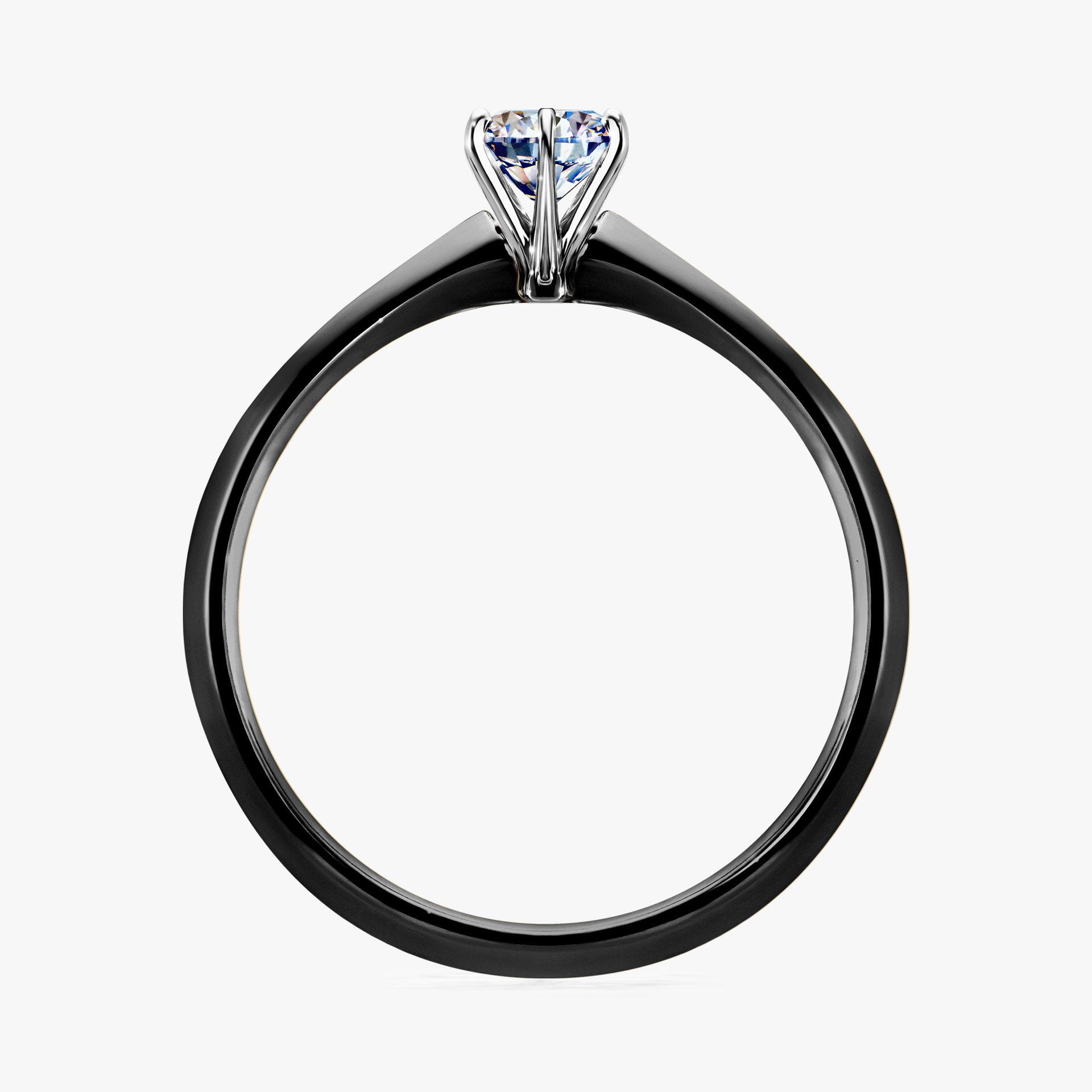Pierścionek zaręczynowy My Queen z czarnego złota z diamentem naturalnym 0,30ct