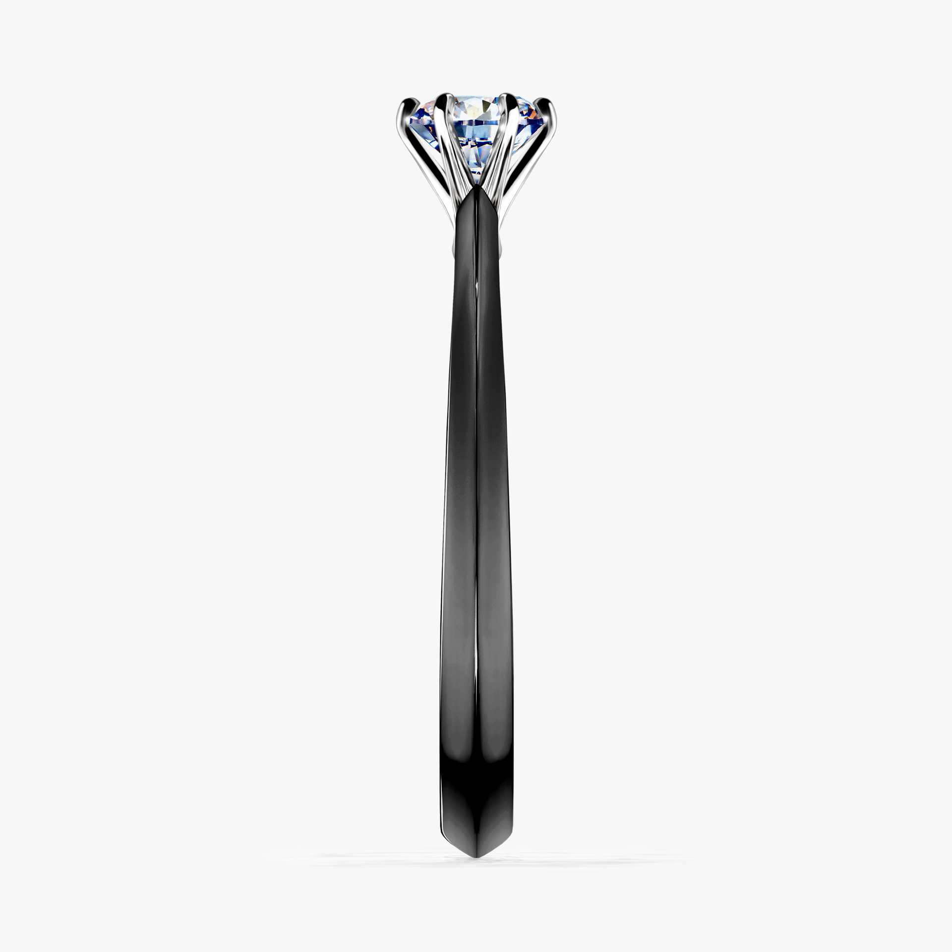 Pierścionek zaręczynowy My Queen z czarnego złota z diamentem naturalnym 0,30ct