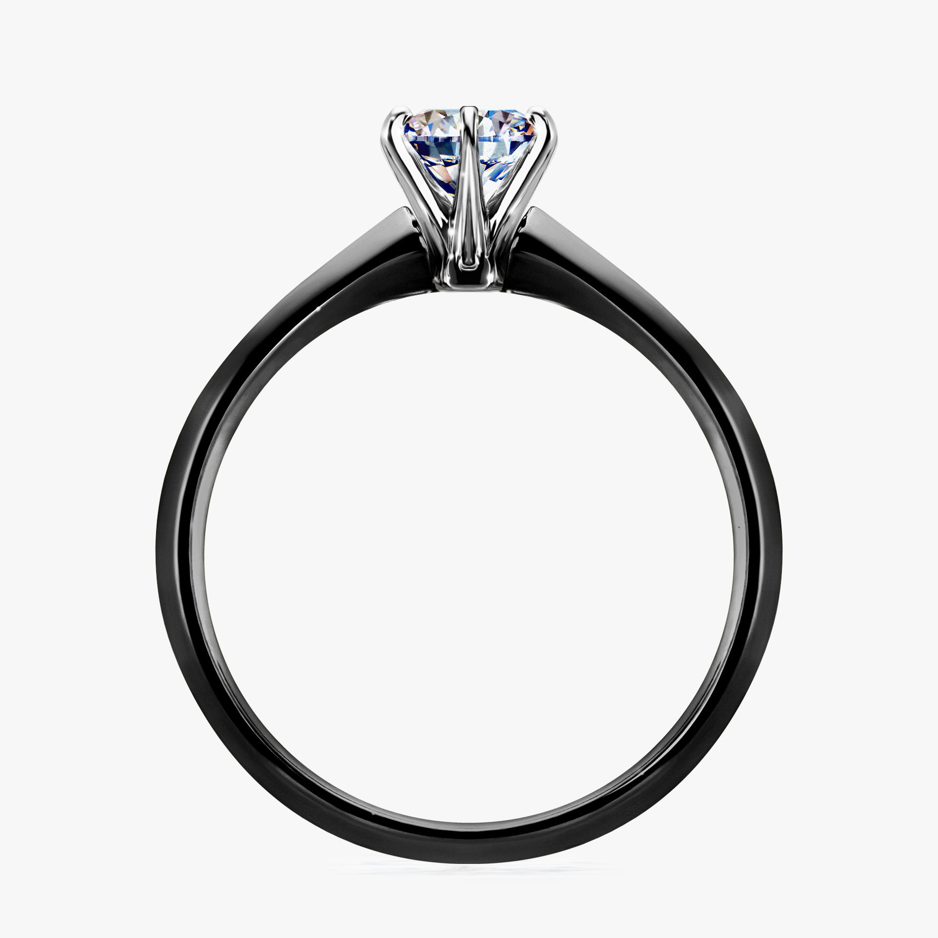 Pierścionek zaręczynowy My Queen z czarnego złota z diamentem laboratoryjnym 0,50ct