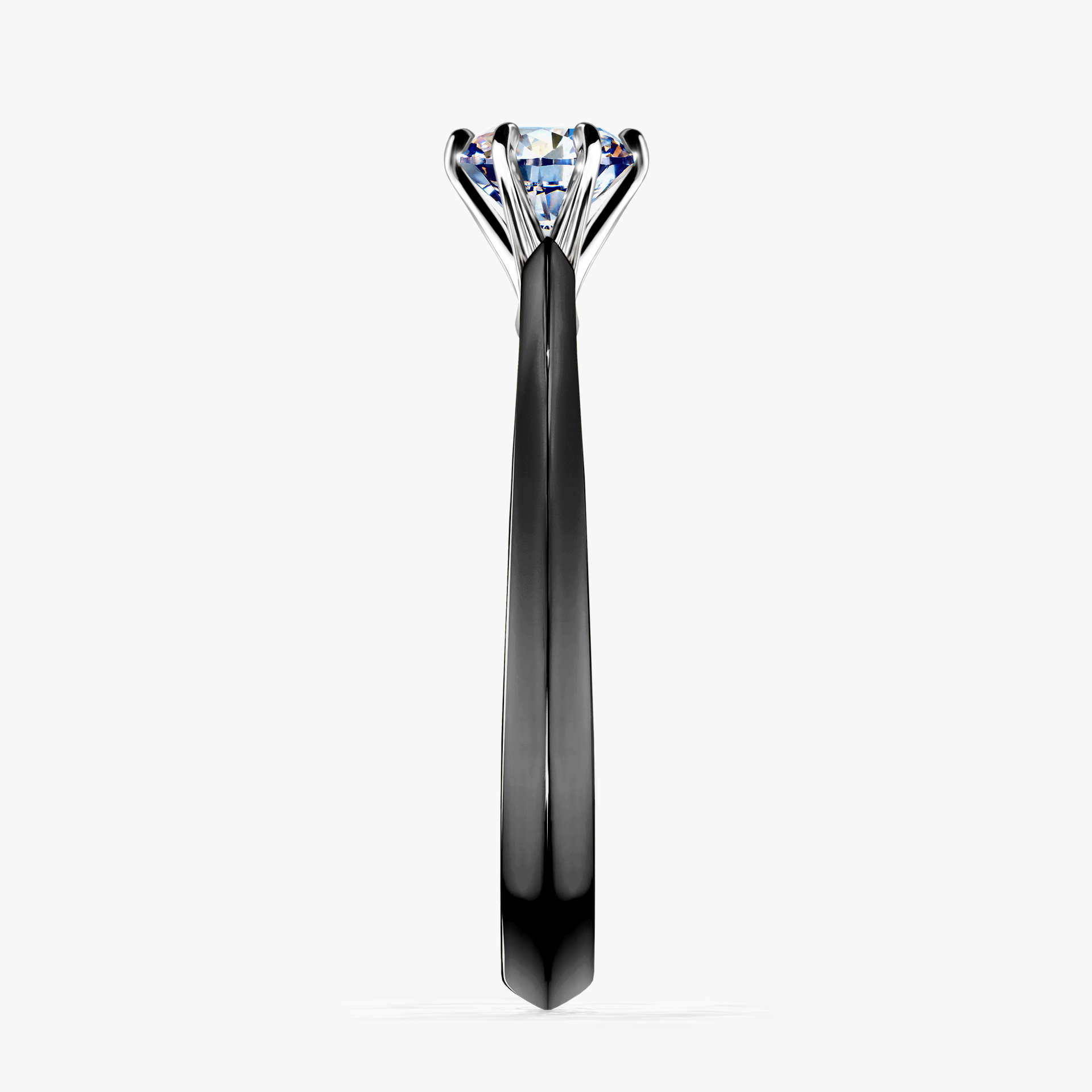 Pierścionek zaręczynowy My Queen z czarnego złota z diamentem laboratoryjnym 0,50ct