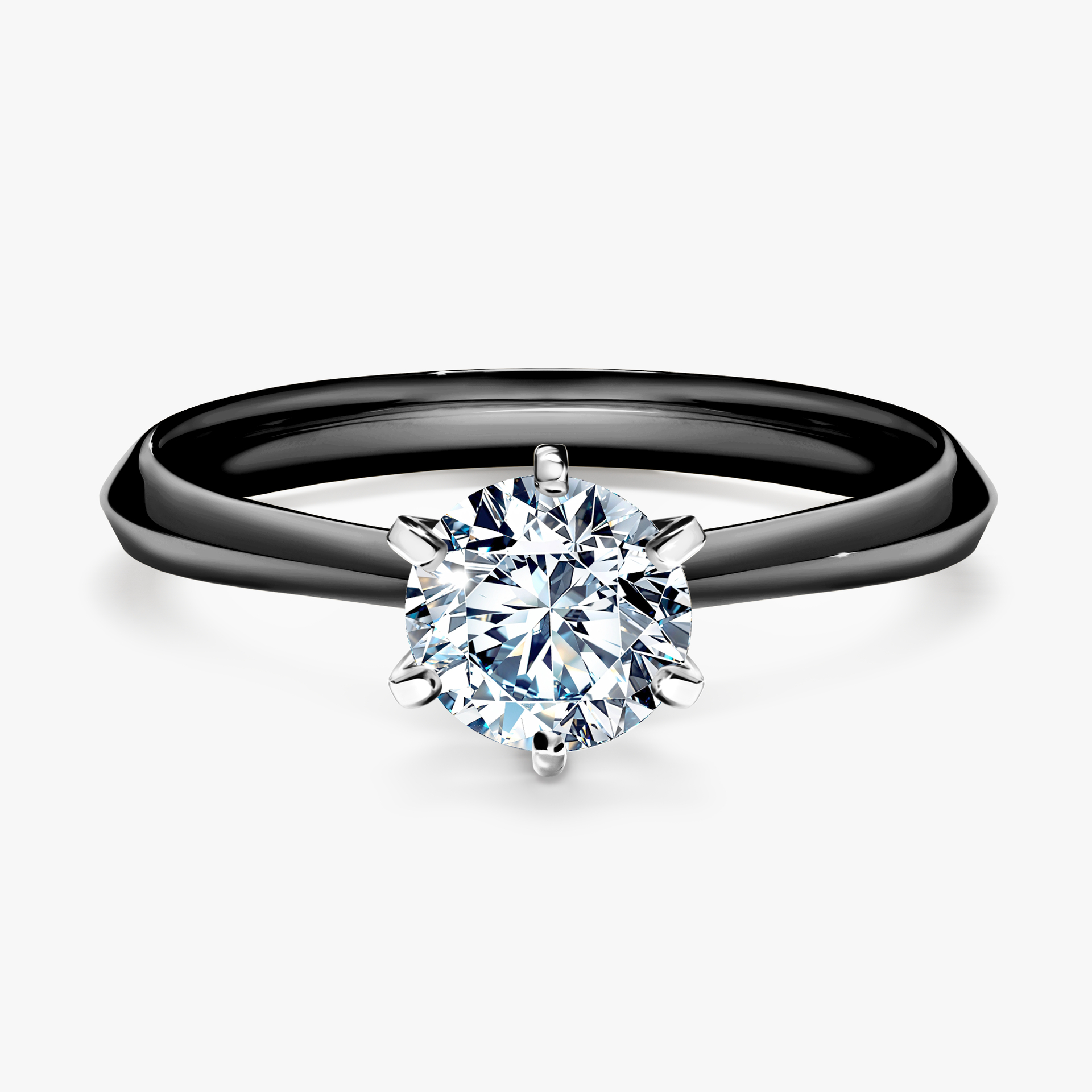 Pierścionek zaręczynowy My Queen z czarnego złota z diamentem naturalnym 0,80ct