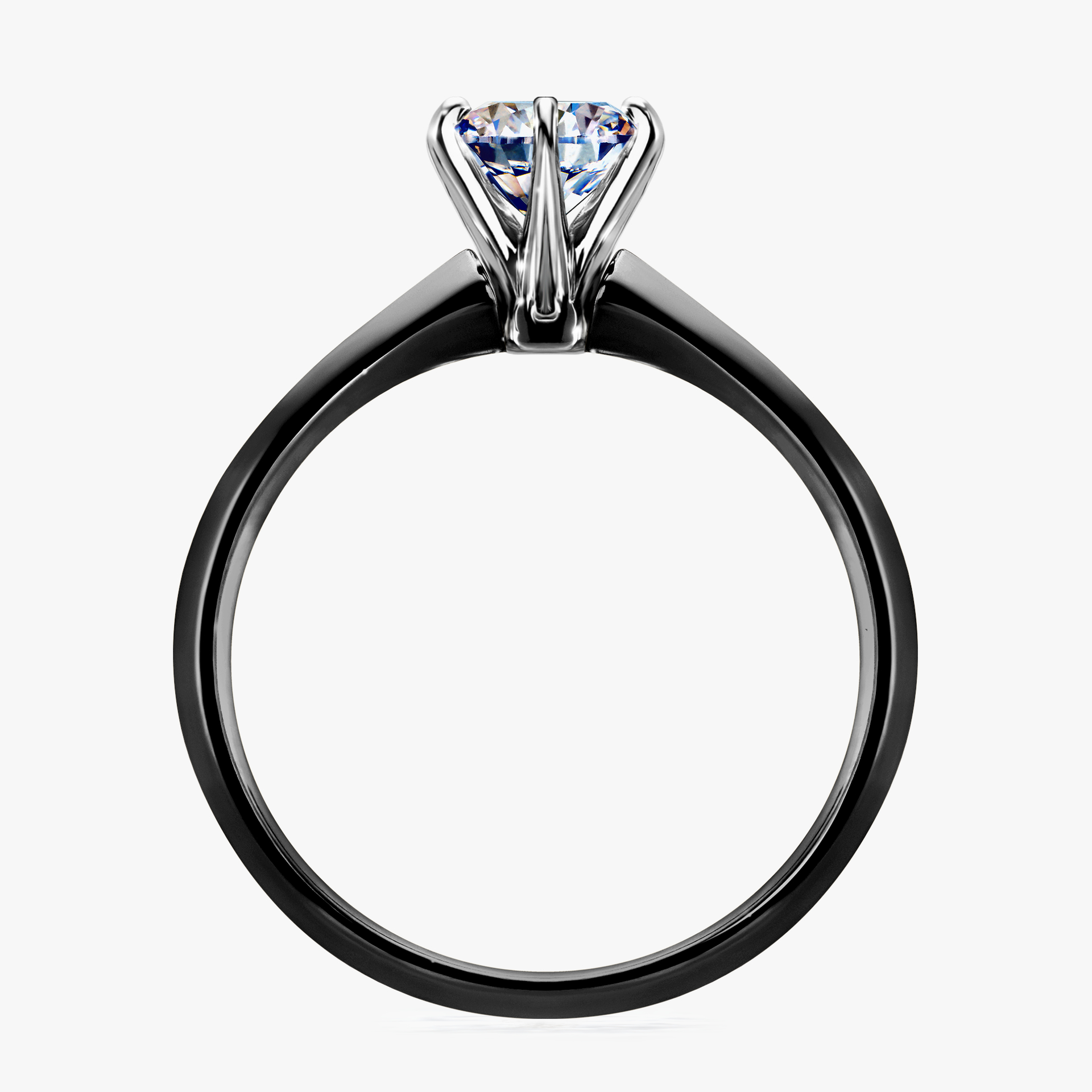 Pierścionek zaręczynowy My Queen z czarnego złota z diamentem naturalnym 0,80ct