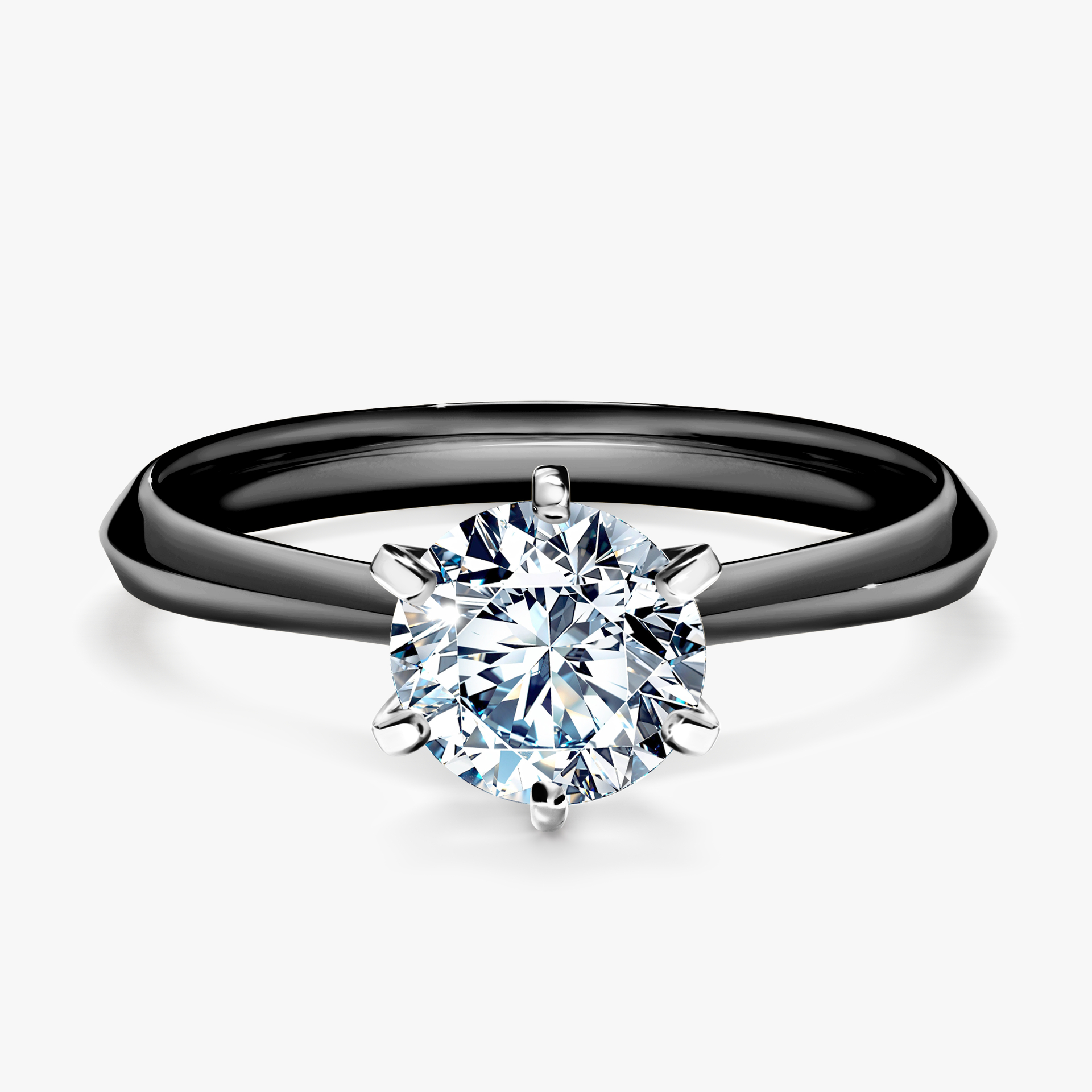 Pierścionek zaręczynowy My Queen z czarnego złota z diamentem naturalnym 1,00ct