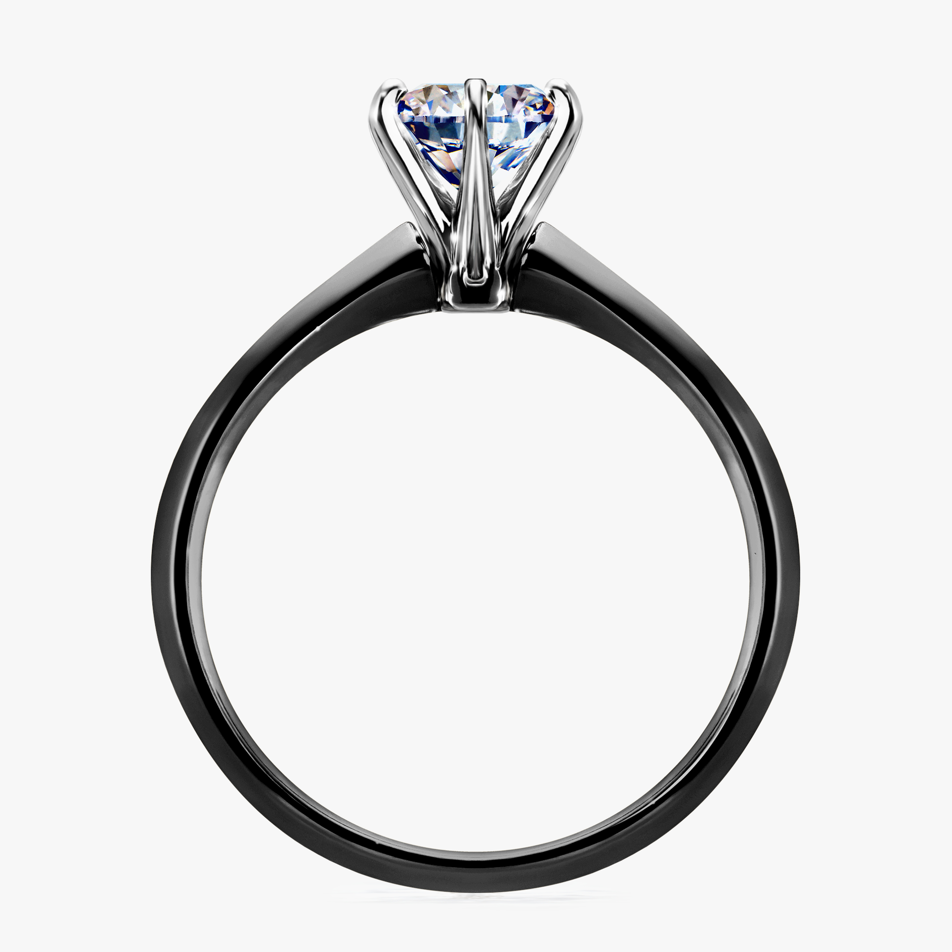 Pierścionek zaręczynowy My Queen z czarnego złota z diamentem naturalnym 1,00ct