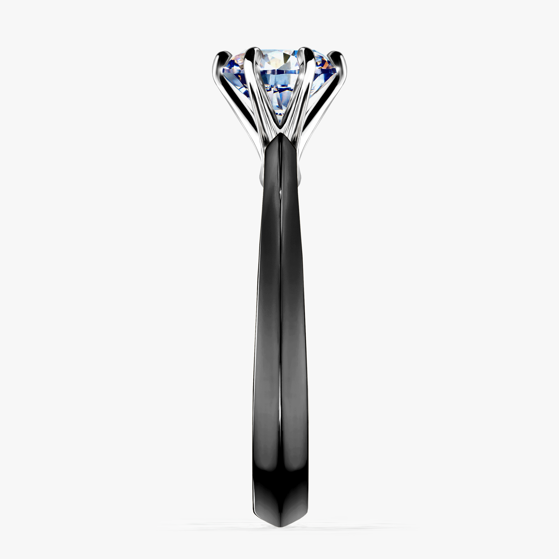 Pierścionek zaręczynowy My Queen z czarnego złota z diamentem naturalnym 1,00ct