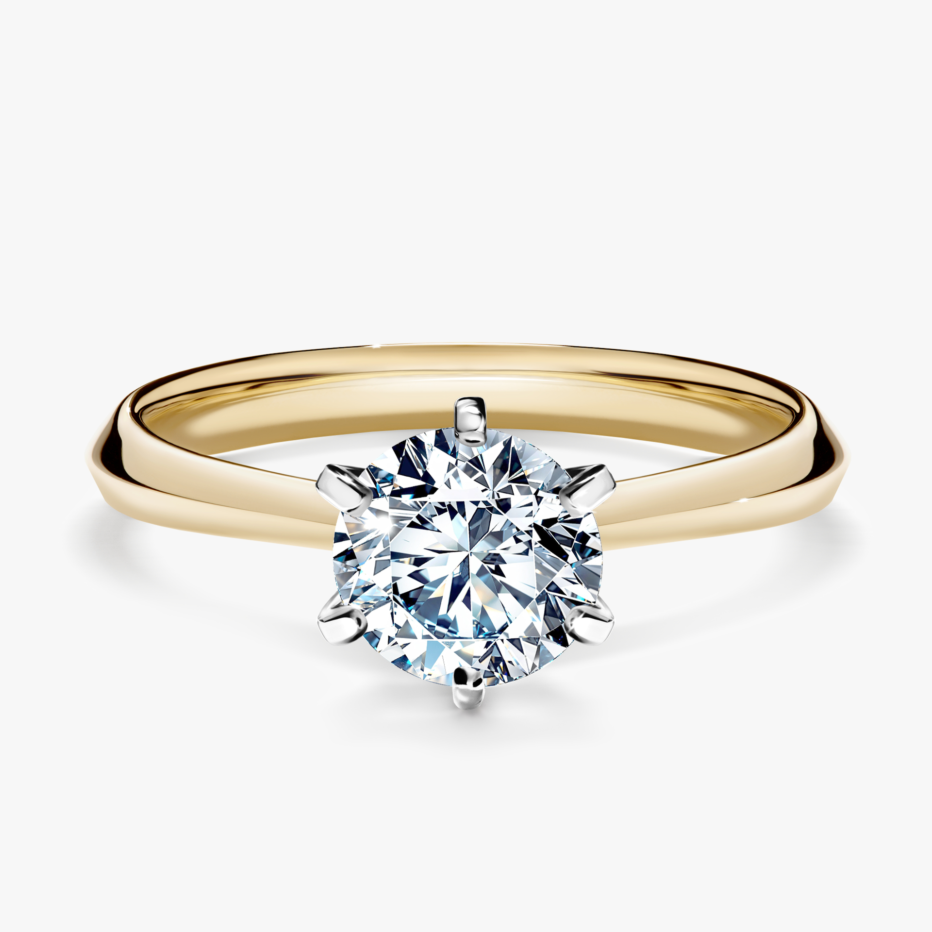 Pierścionek zaręczynowy My Queen z żółtego złota z diamentem naturalnym 1,00ct