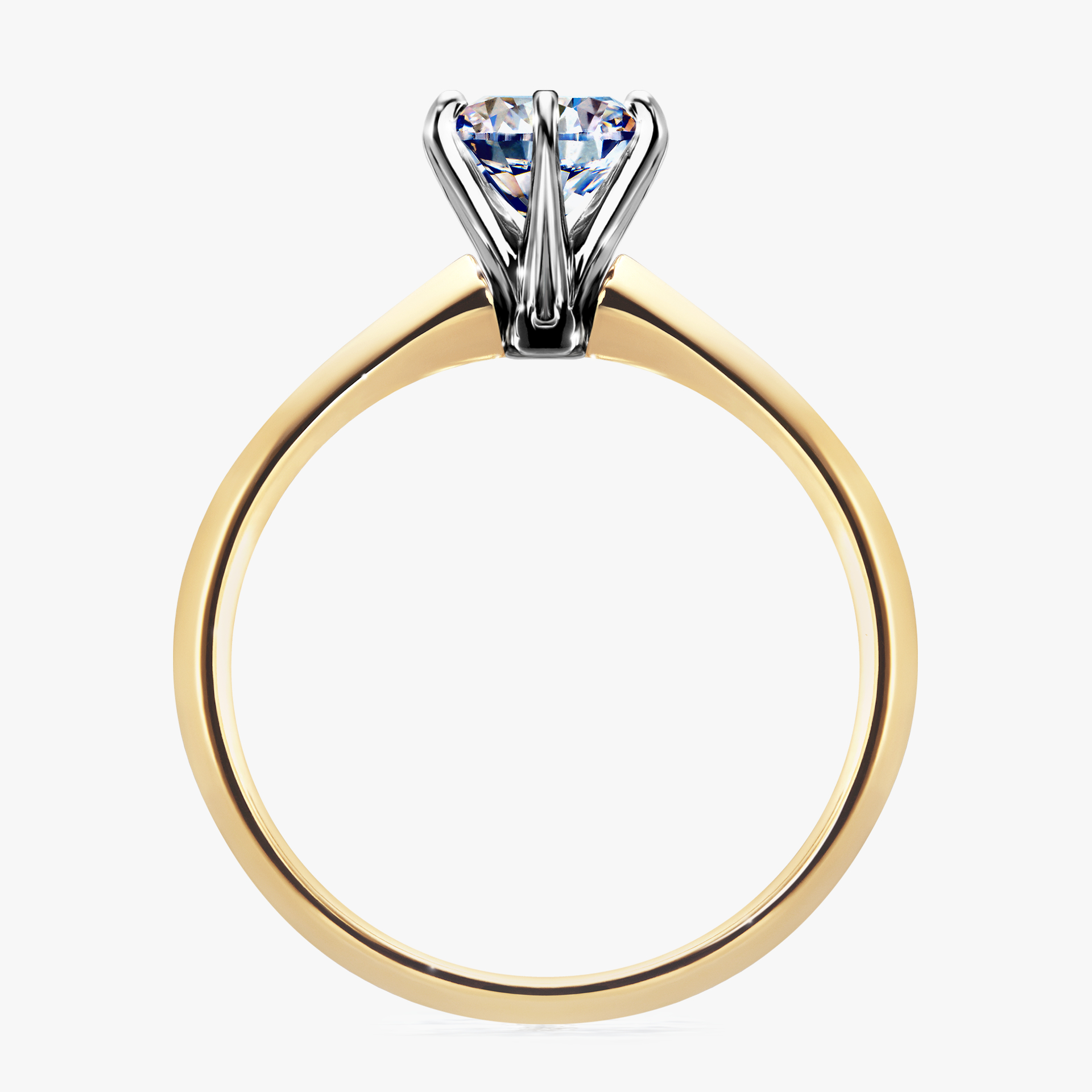 Pierścionek zaręczynowy My Queen z żółtego złota z diamentem naturalnym 1,00ct