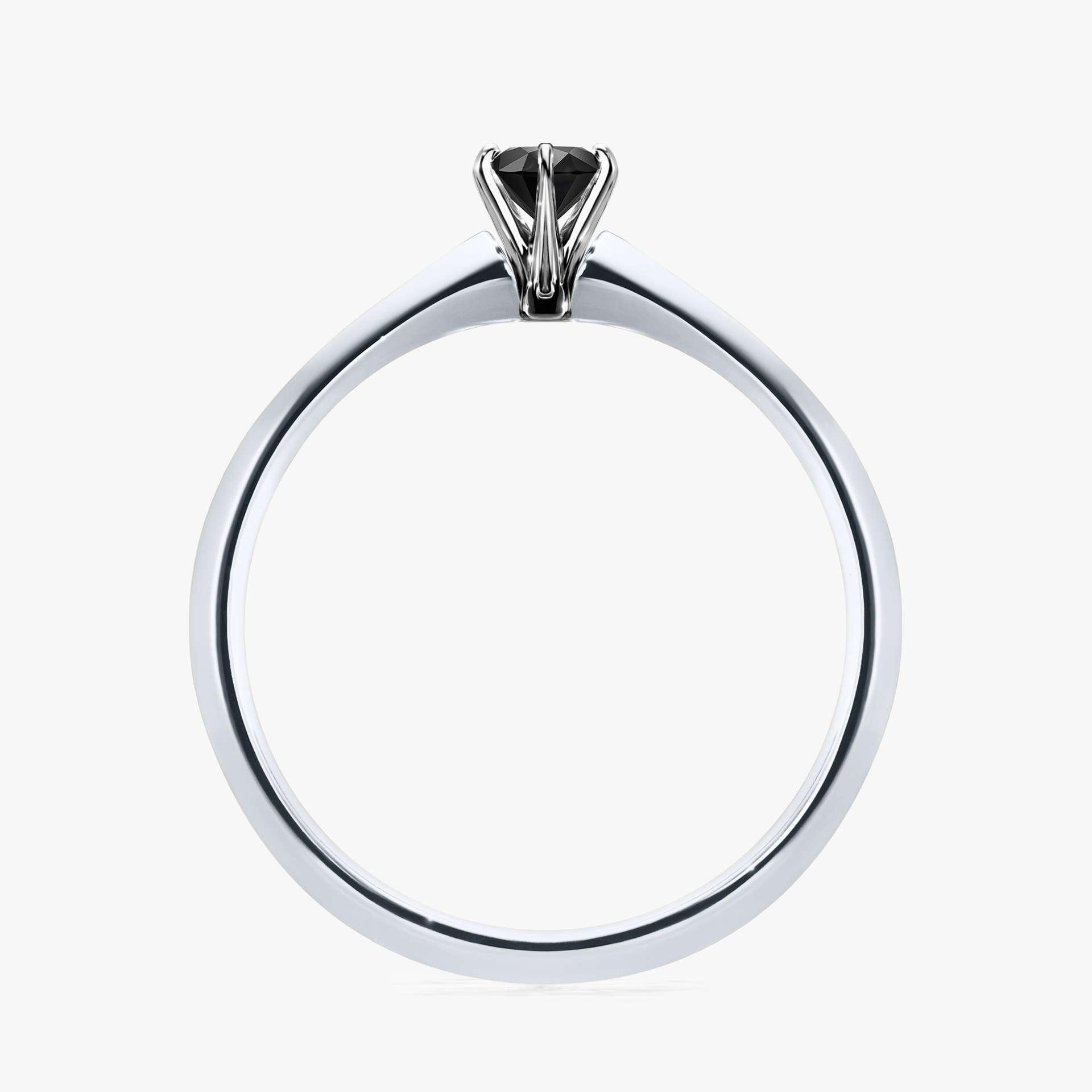 Pierścionek zaręczynowy My Queen z białego złota z czarnym diamentem 0,17ct