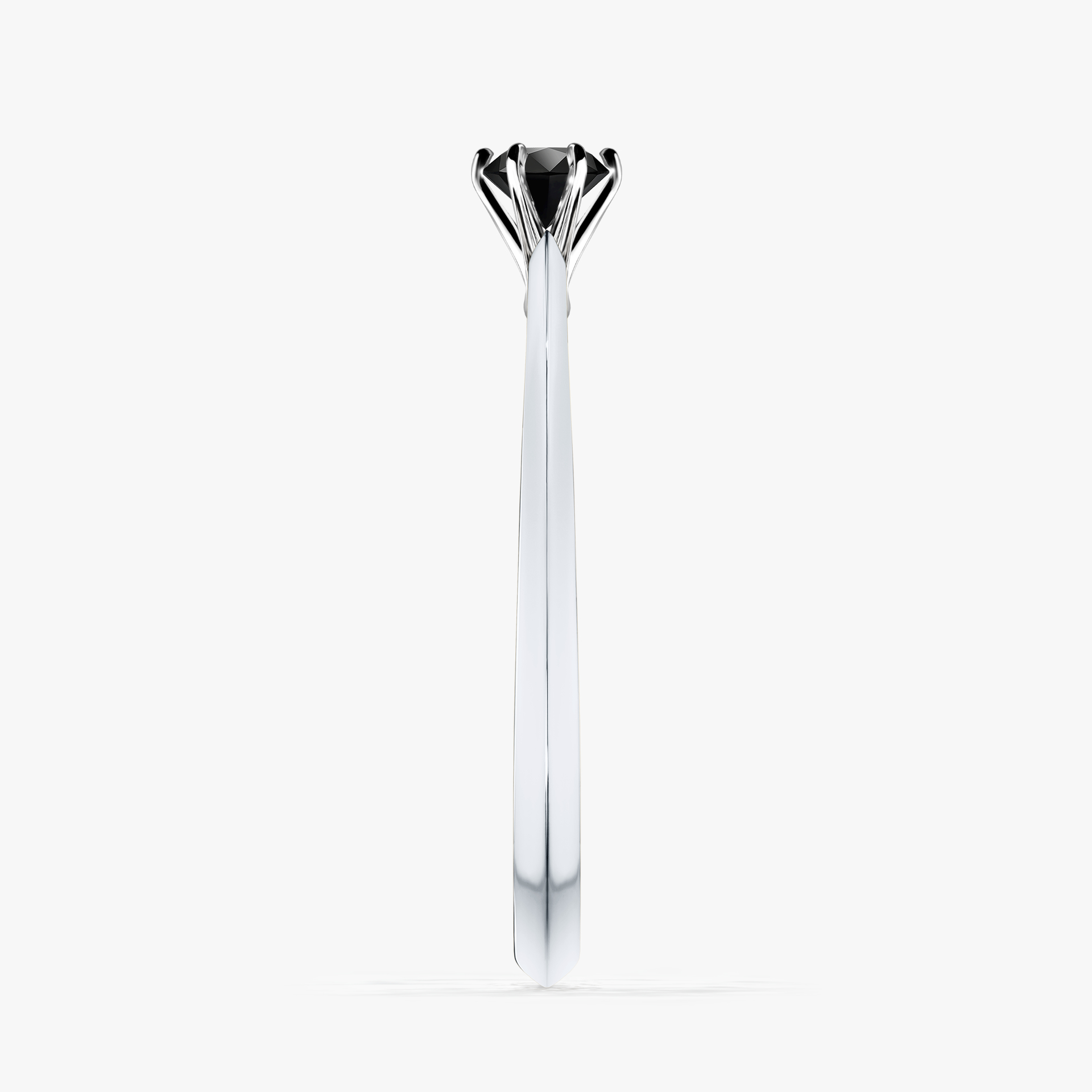 Pierścionek zaręczynowy My Queen z białego złota z czarnym diamentem 0,17ct
