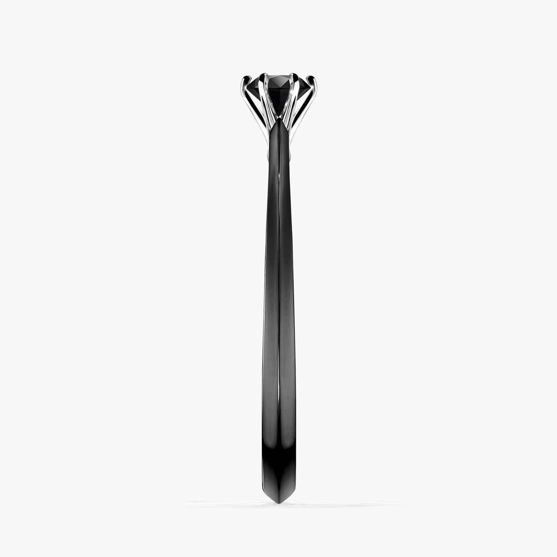 Pierścionek zaręczynowy My Queen z czarnego złota z czarnym diamentem 0,17ct